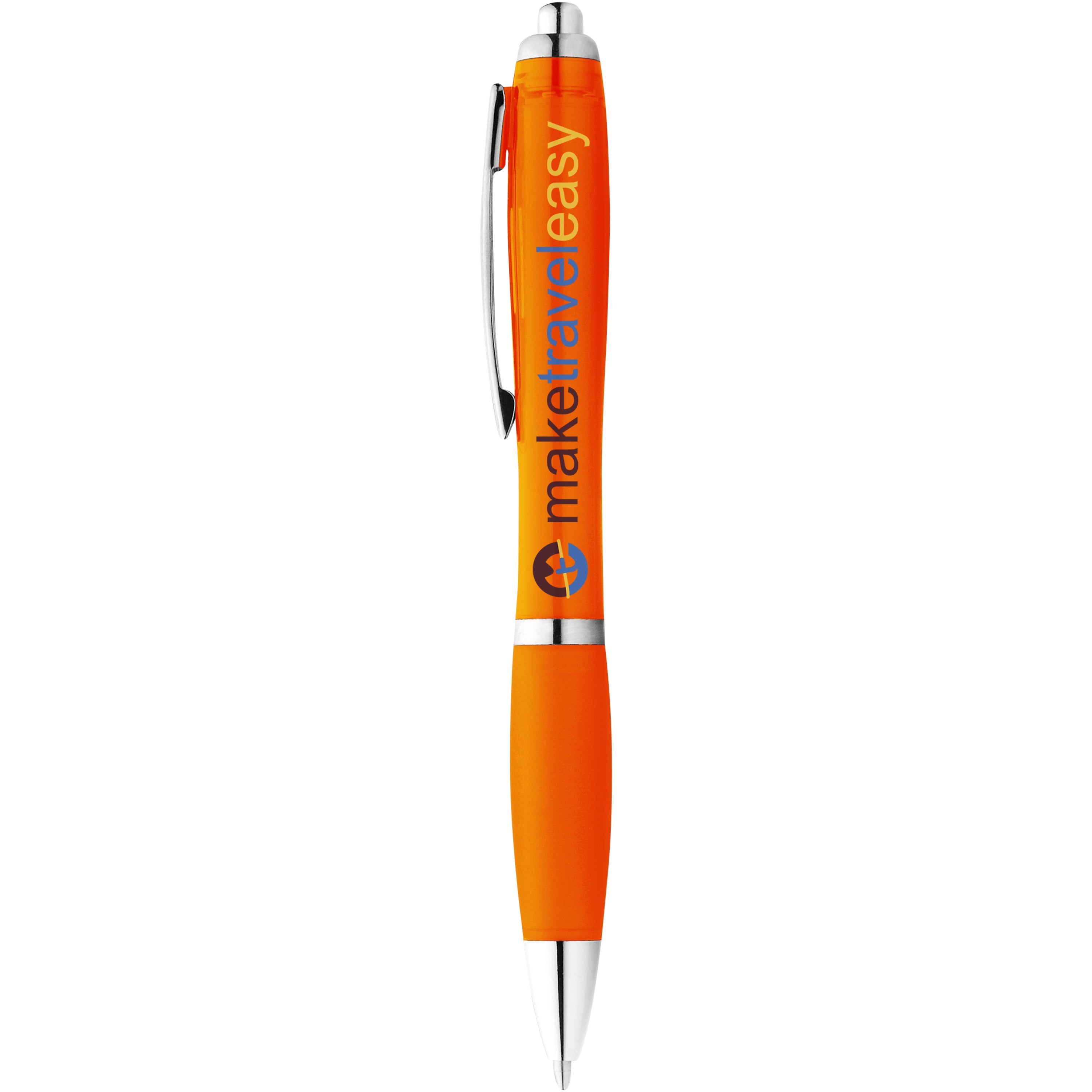Coloured Barrel and Soft Touch Grip Ballpoint Pen