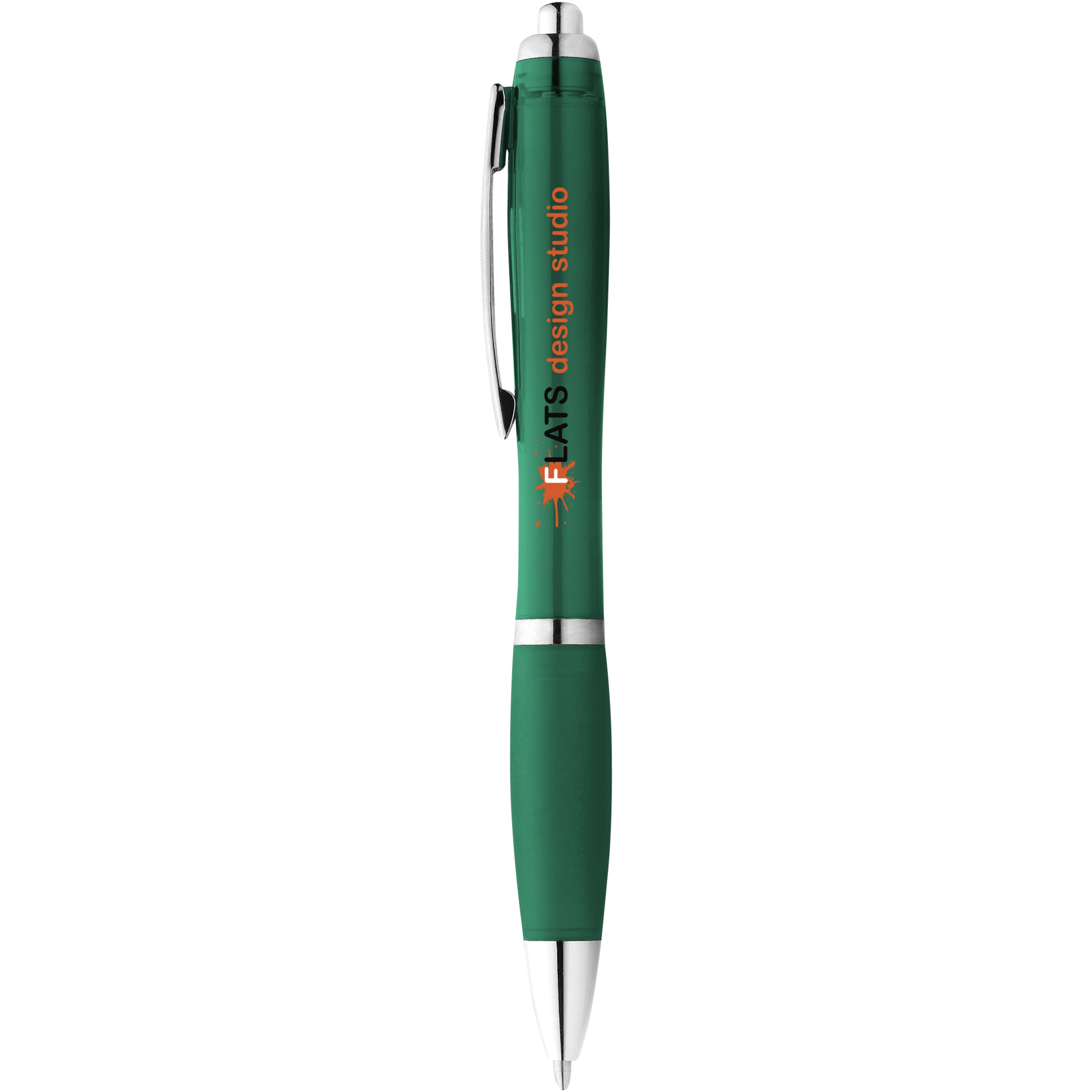 Coloured Barrel and Soft Touch Grip Ballpoint Pen