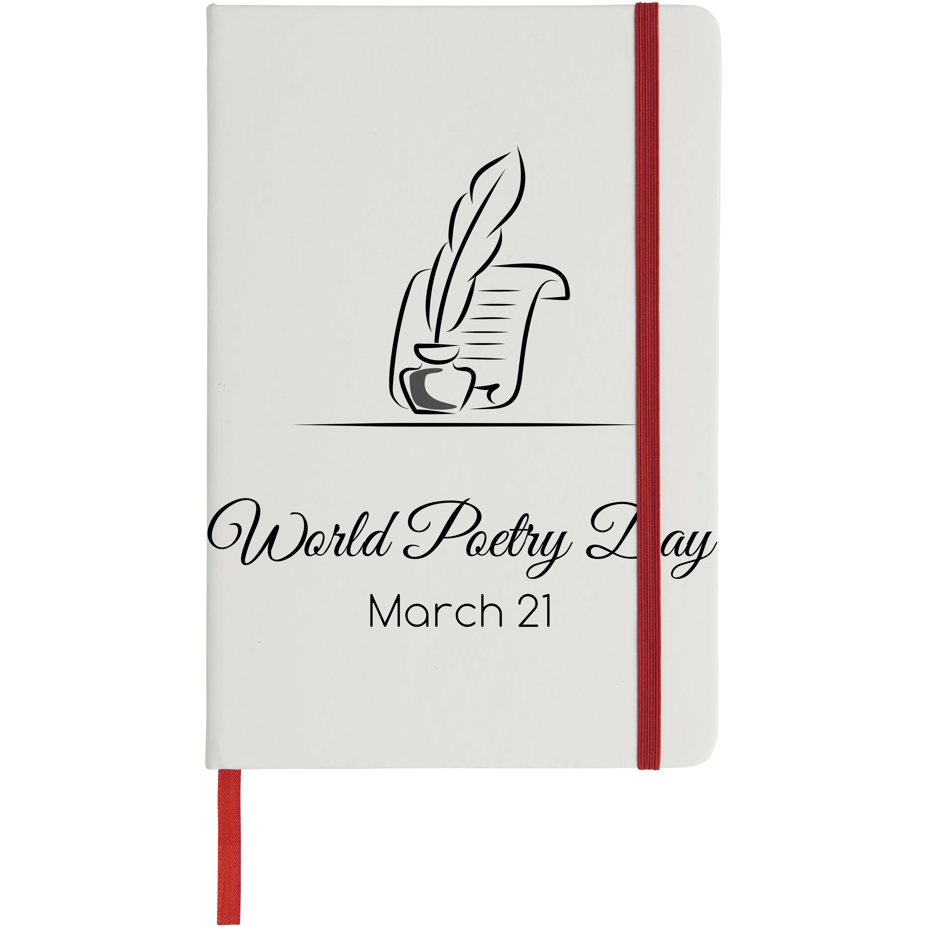 Spectrum A5 White Notebook with Coloured Strap