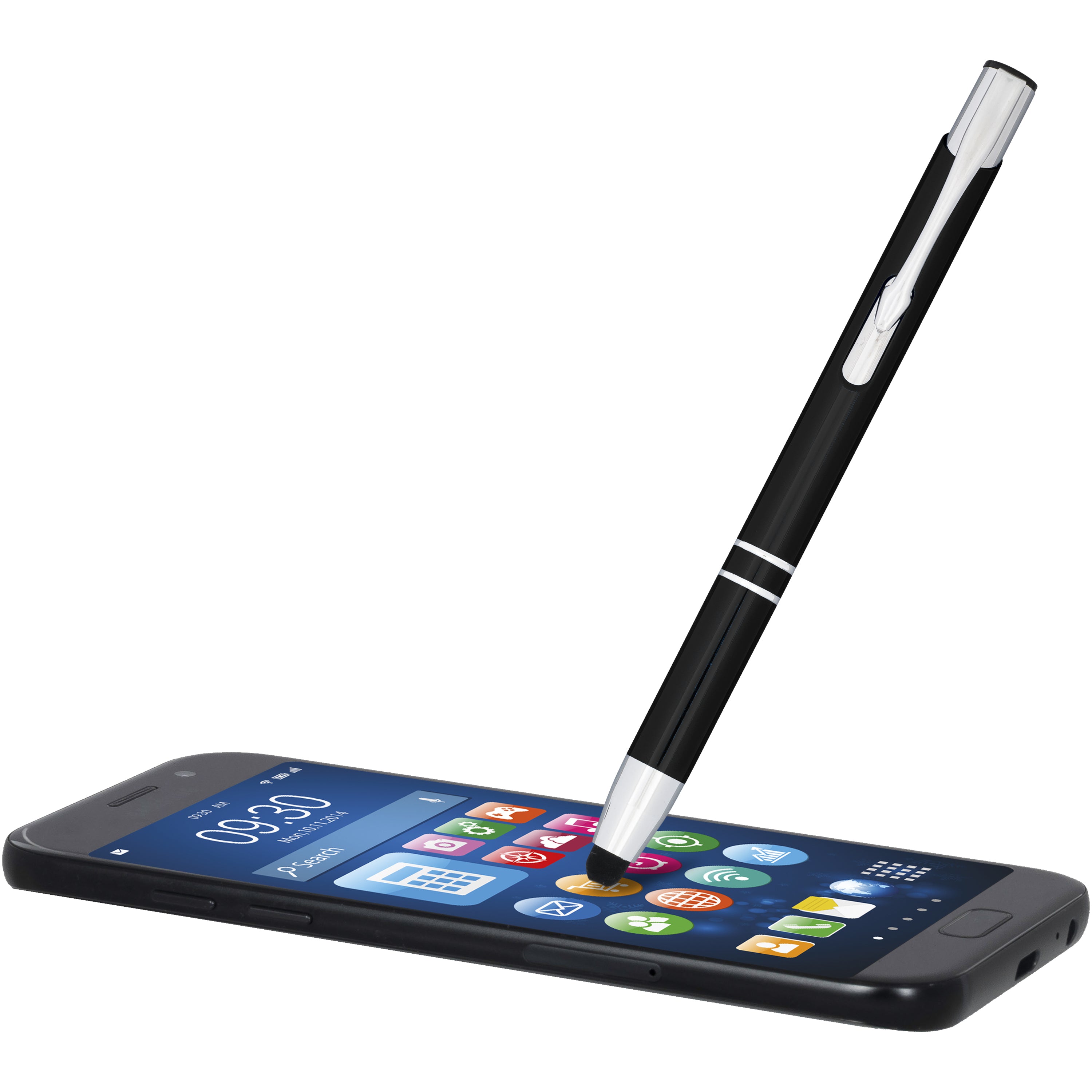 Moneta Anodised Aluminium Click Stylus Ballpoint Pen