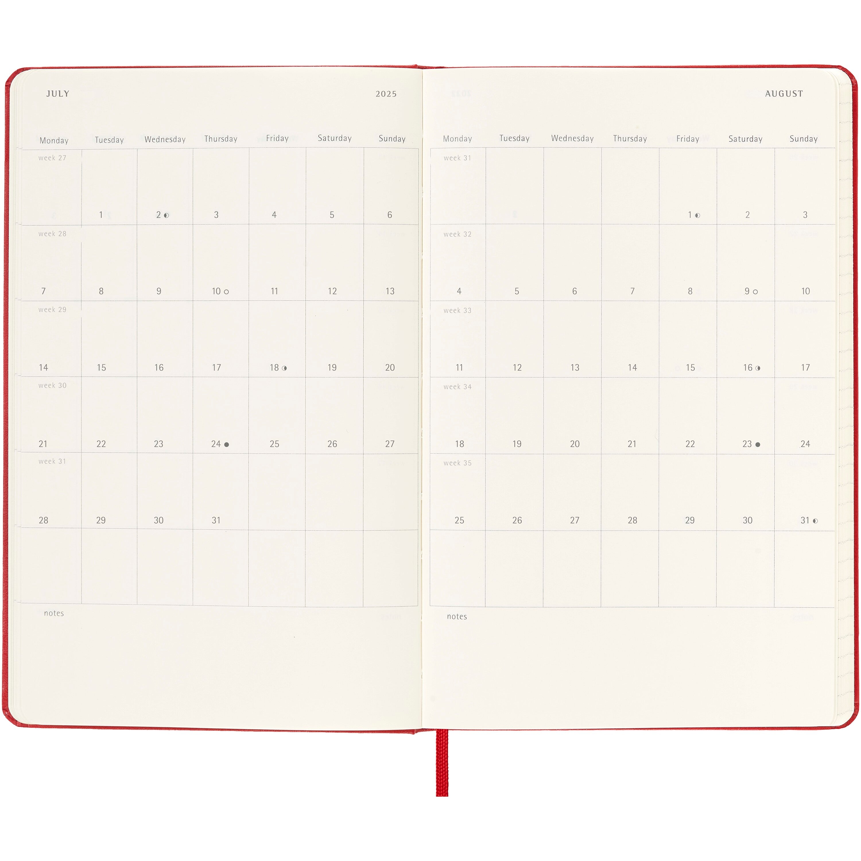 Luxury Large Moleskine Hard Weekly Planner
