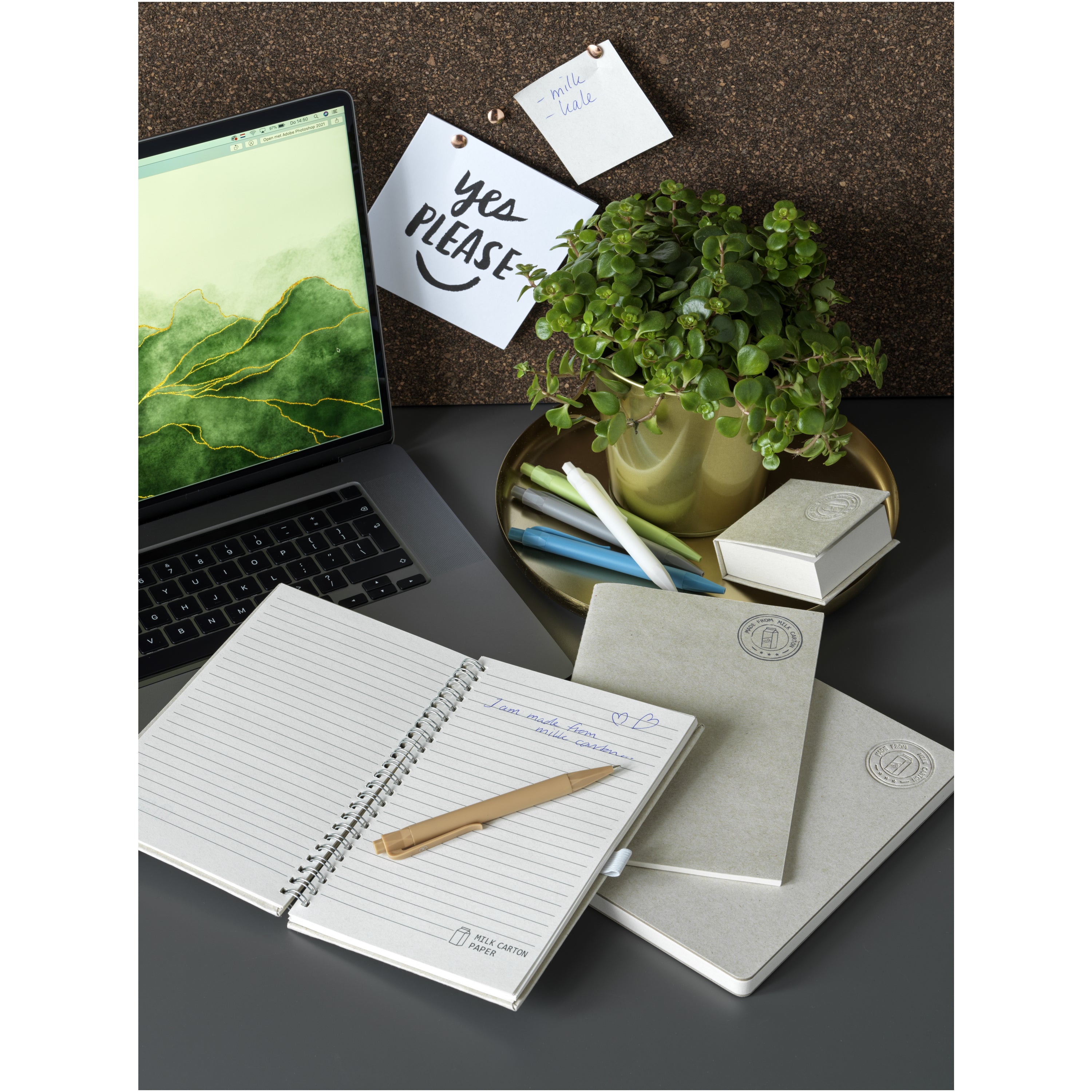 A5 Recycled Milk Carton Spiral Notebook