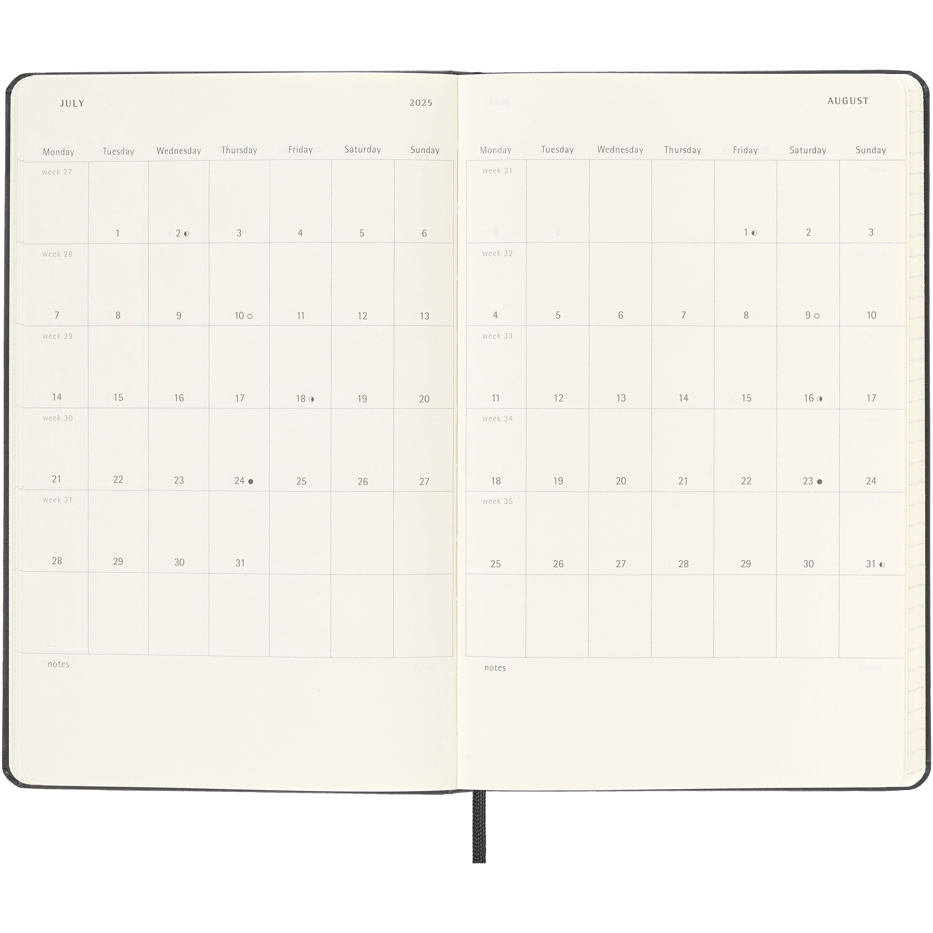 Moleskine Vertical Hard Cover Weekly Planner