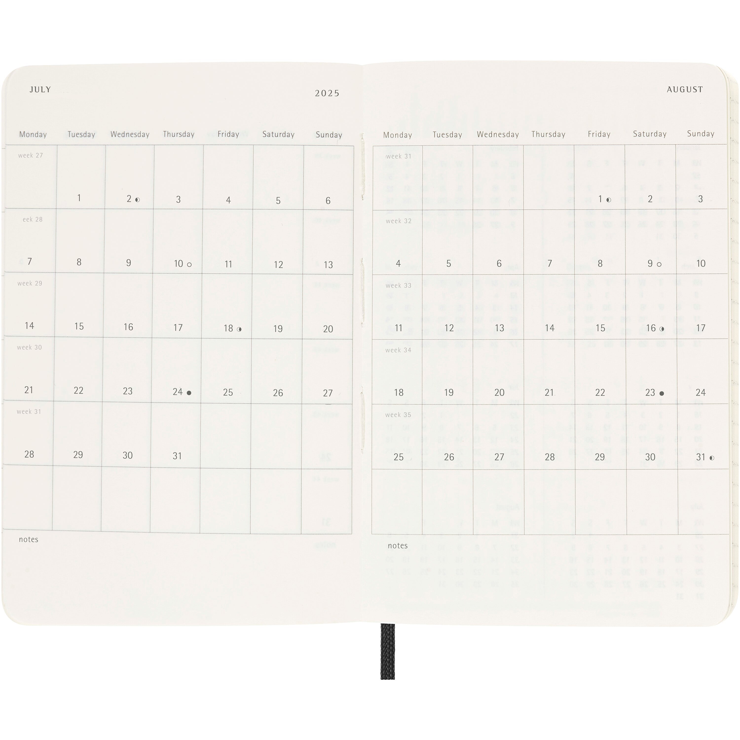 Luxury Moleskine 12 Month Weekly Planner