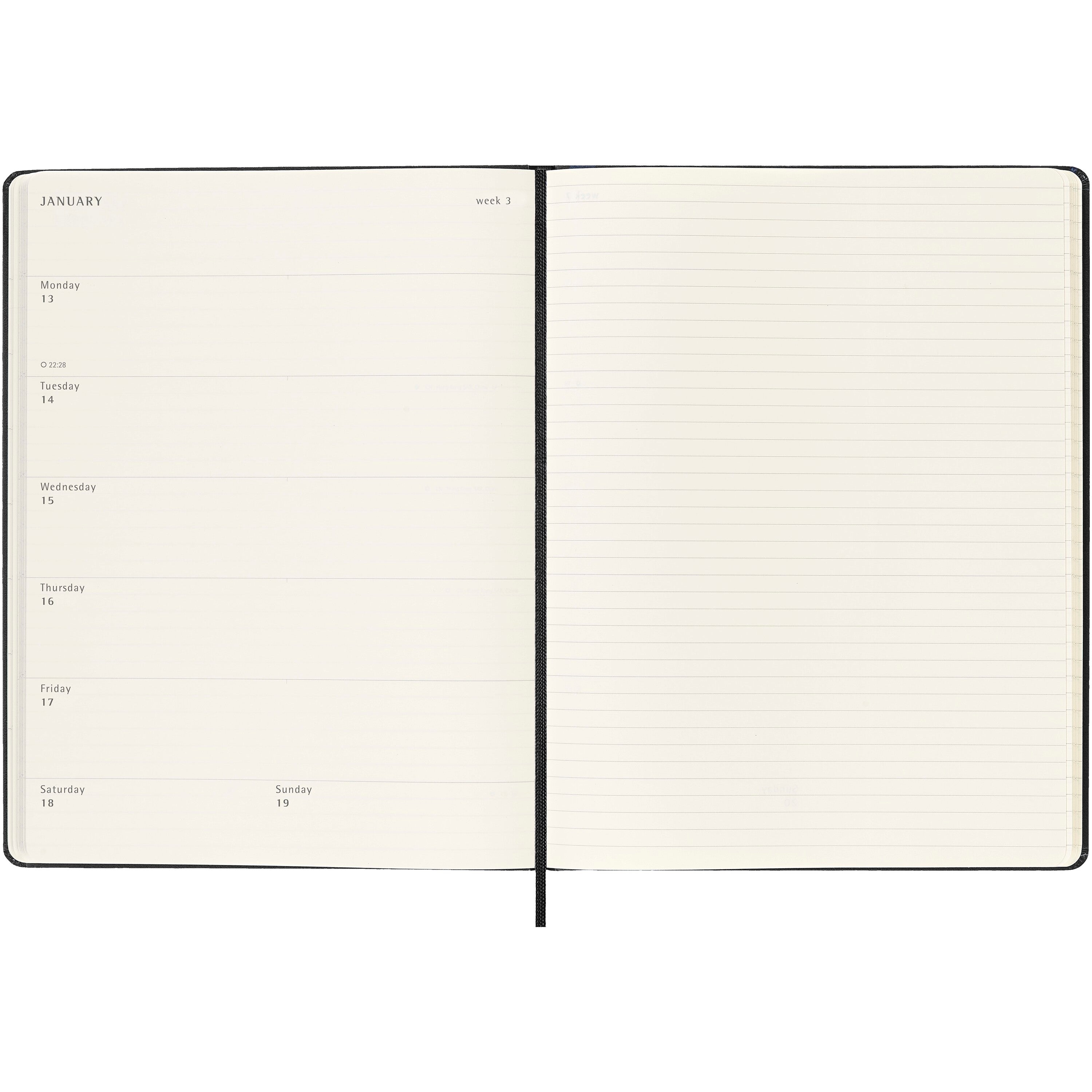 XL Moleskine Hard Cover 12 Month Weekly Planner