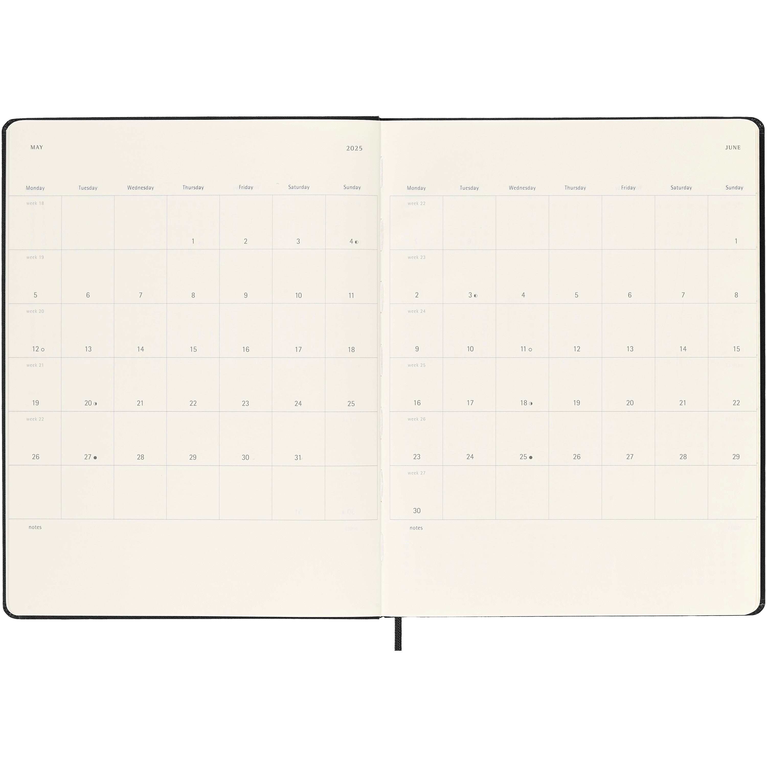 XL Moleskine Hard Cover 12 Month Weekly Planner