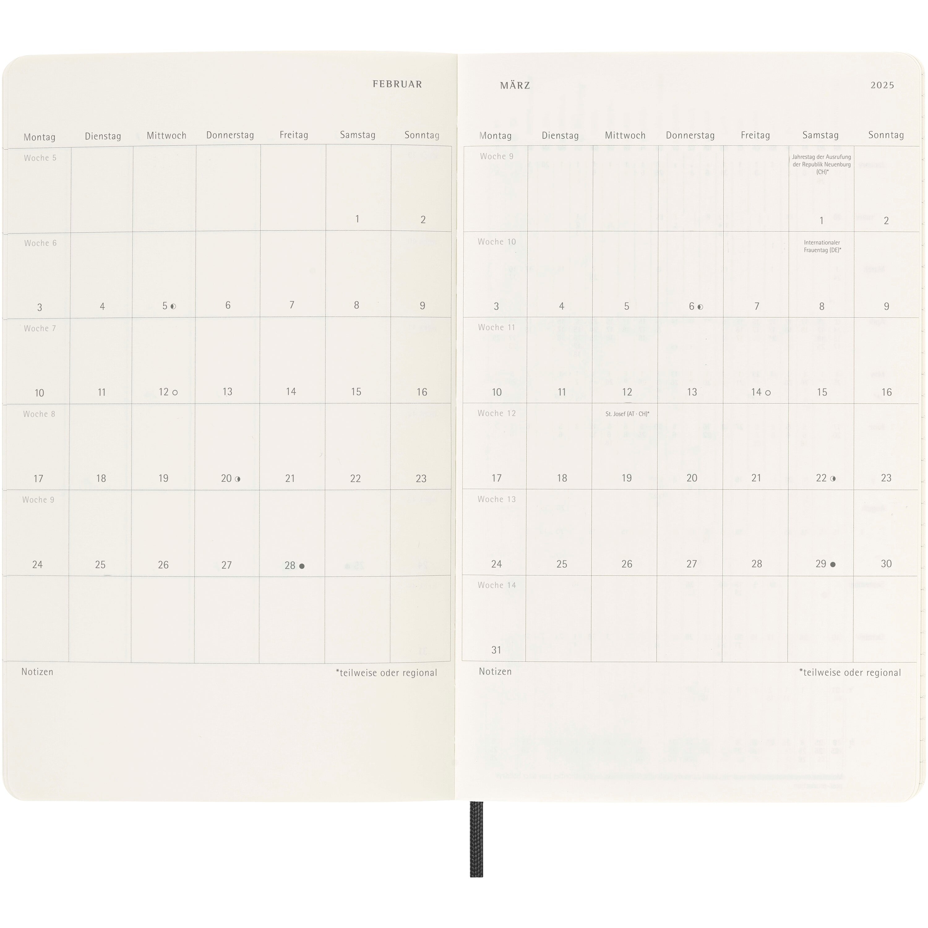 Moleskine Soft Cover German 12 Month Weekly Planner