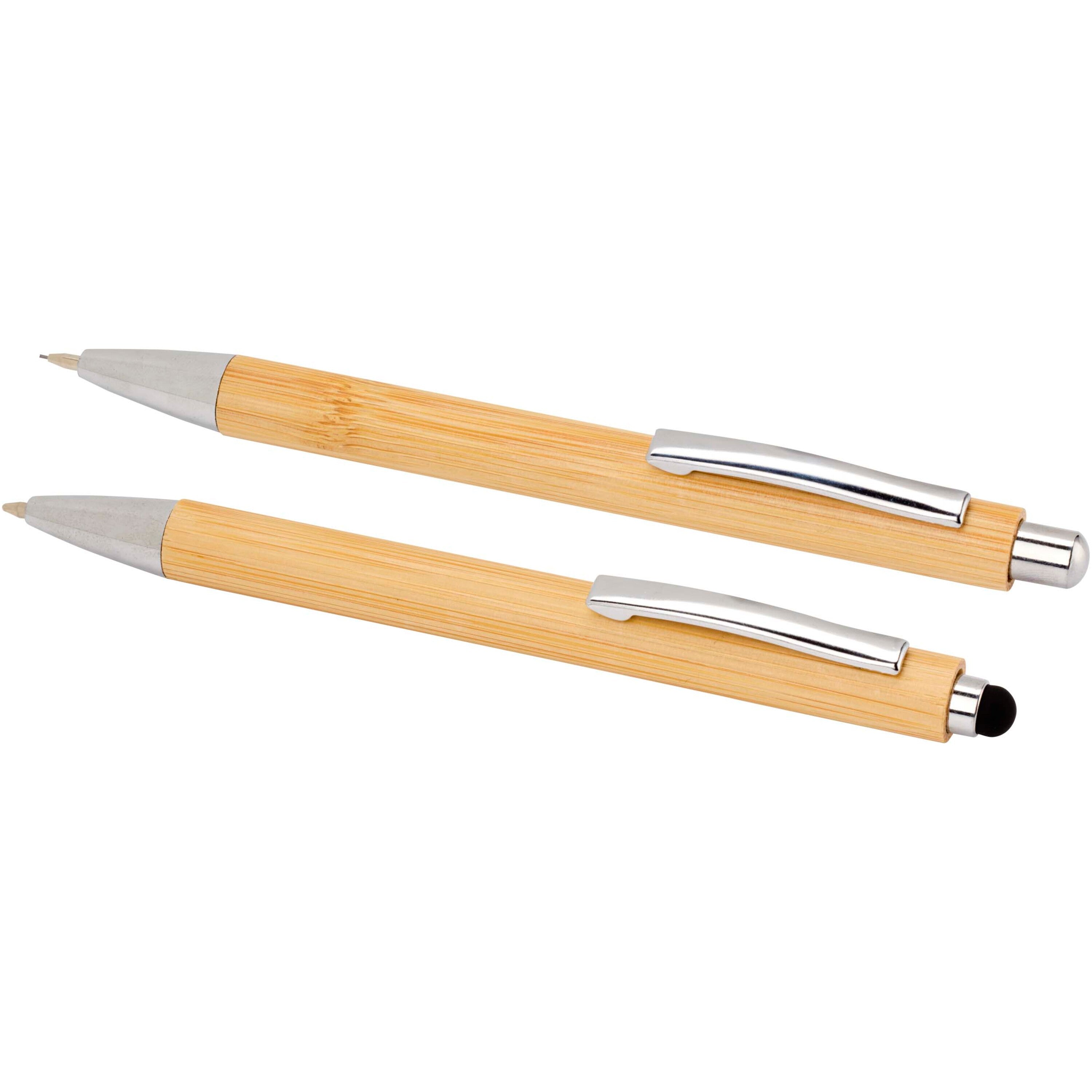 Oblys Bamboo Ballpoint Pen and Mechanical Pencil Set