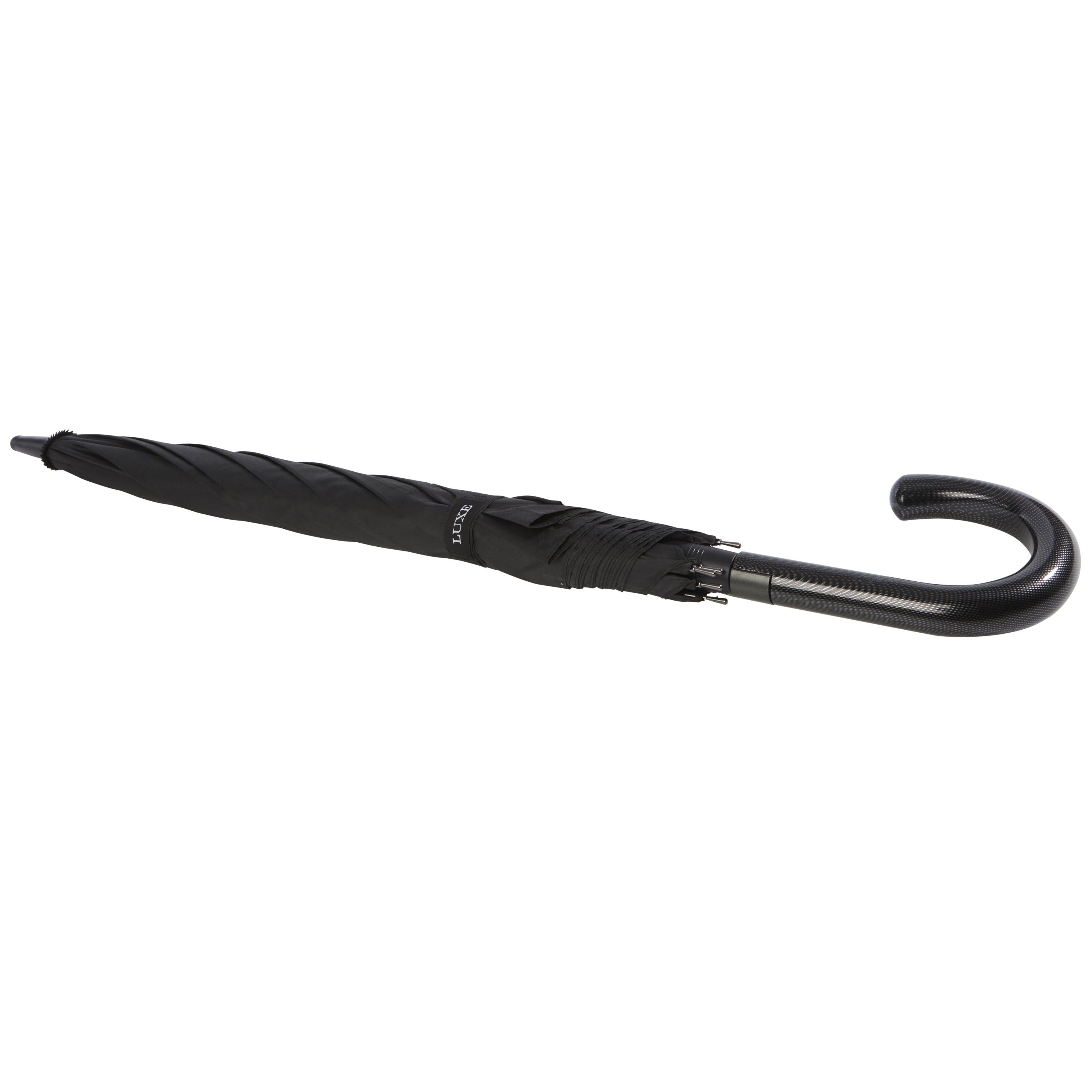Carbon Look Umbrella with Crooked Handle