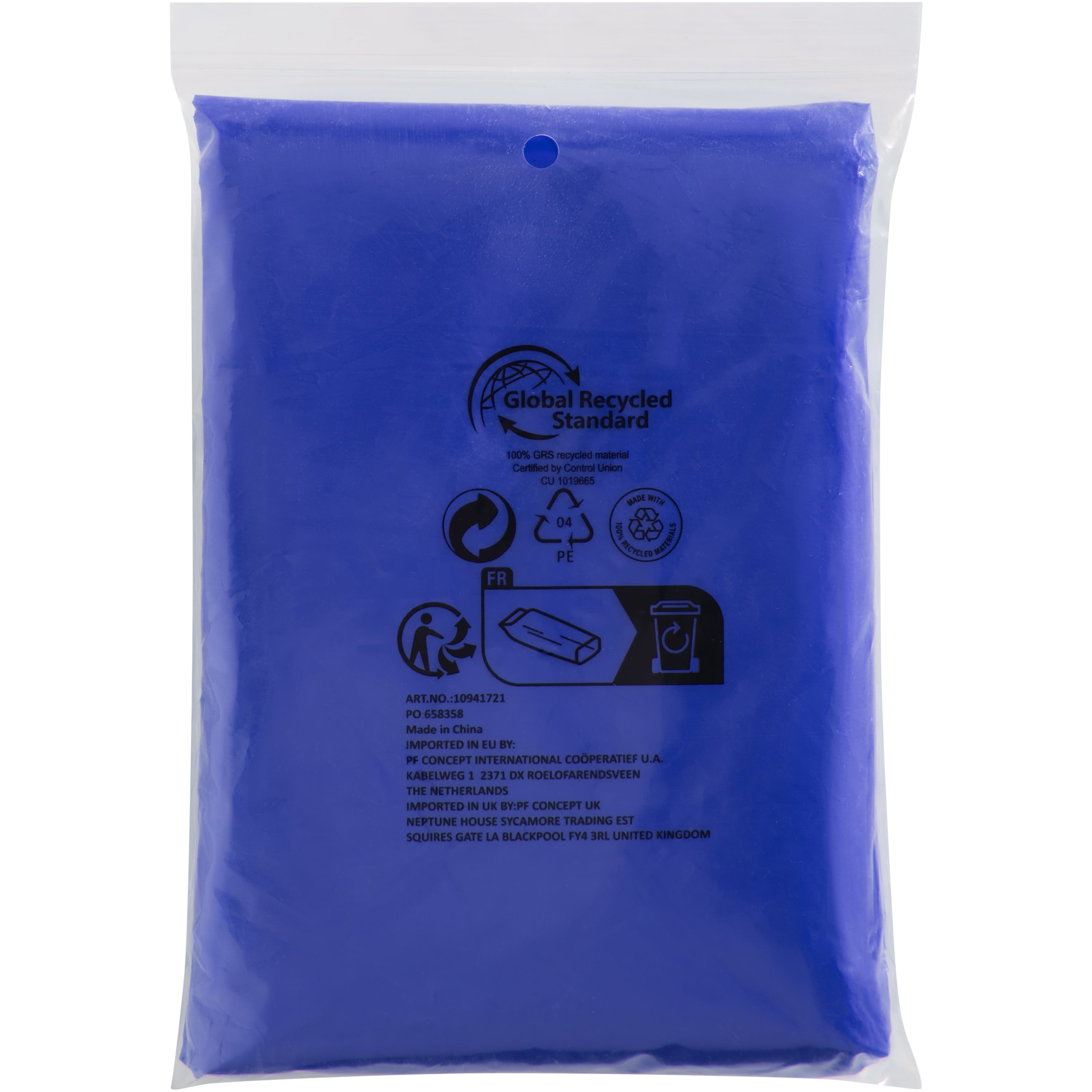 Recycled Plastic Rain Poncho