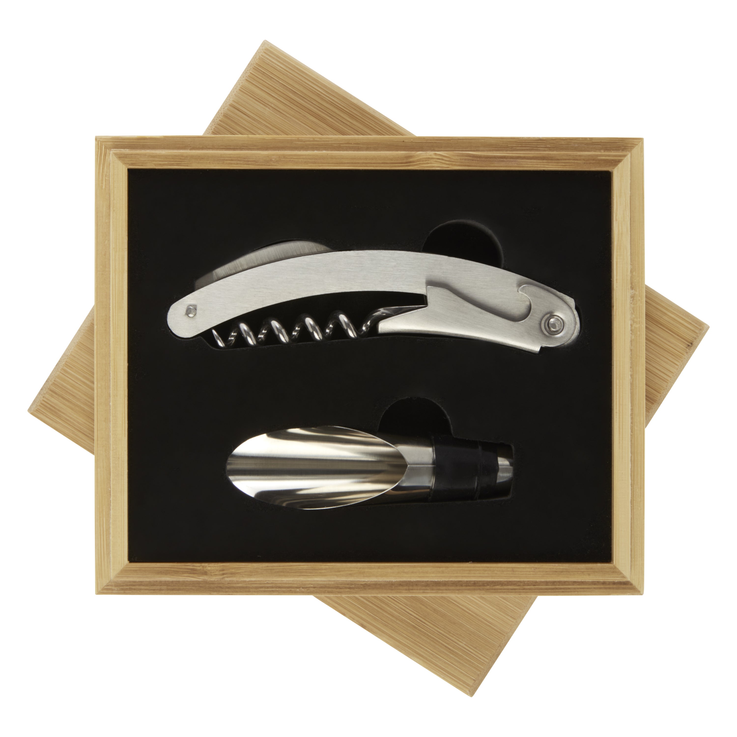 Merlou 2-Piece Wine Set in Bamboo Gift Box