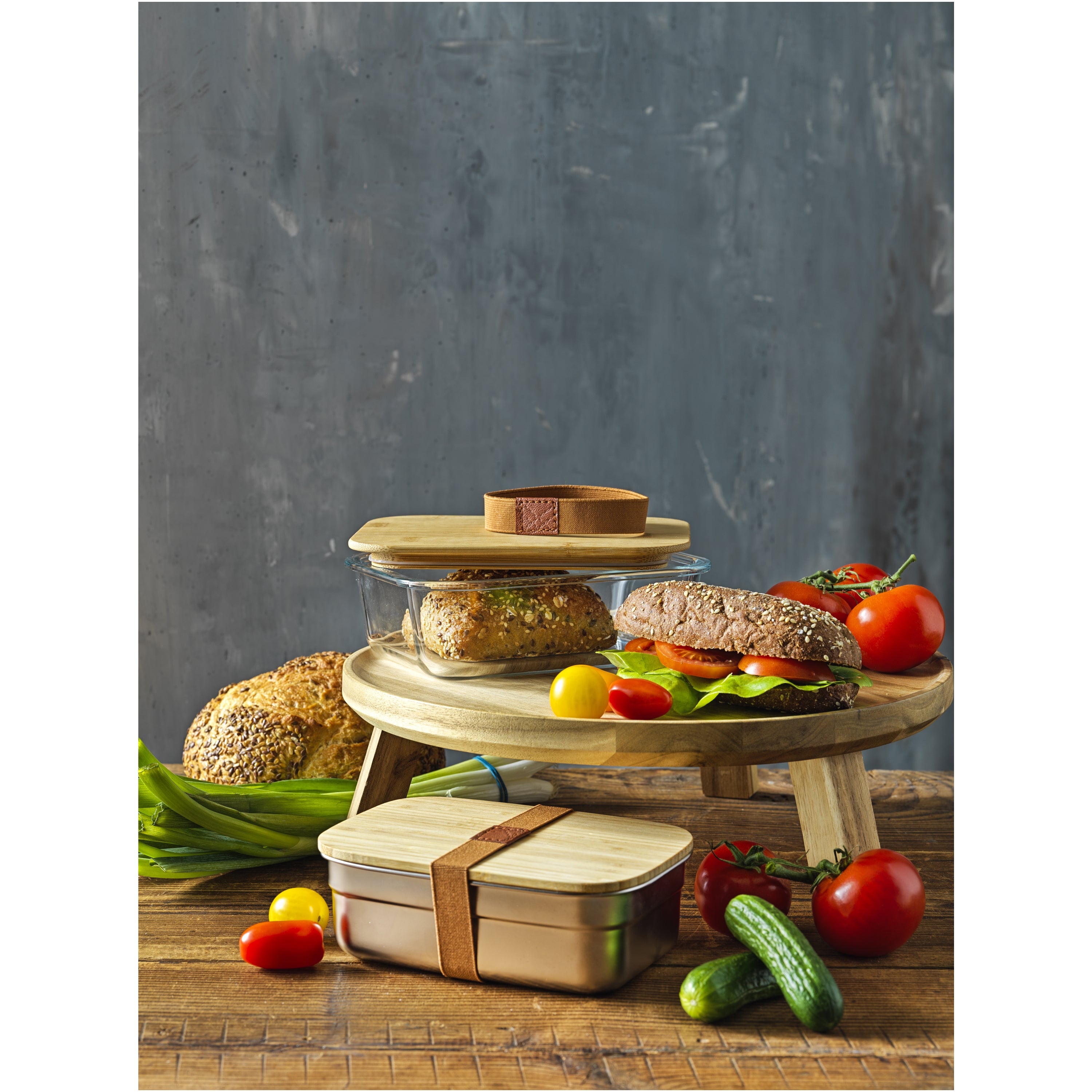 Tite Stainless Steel Lunch Box with Bamboo Lid