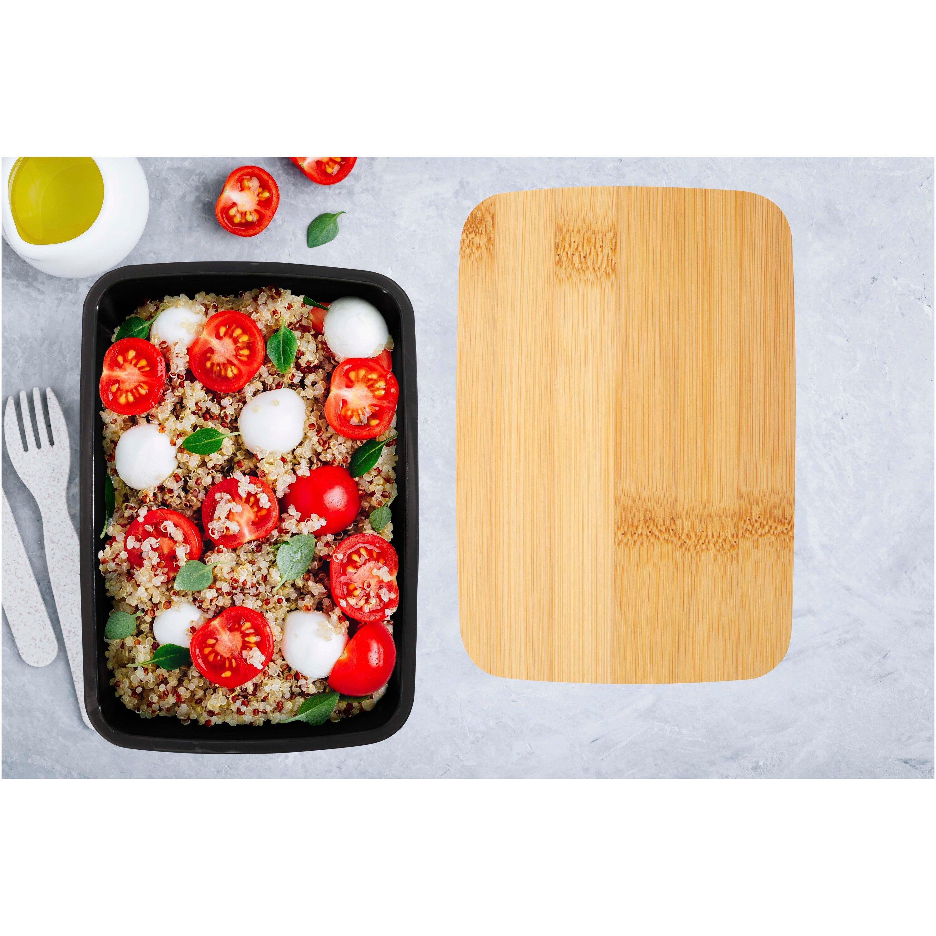Recycled Plastic Bamboo Lid Lunch Box