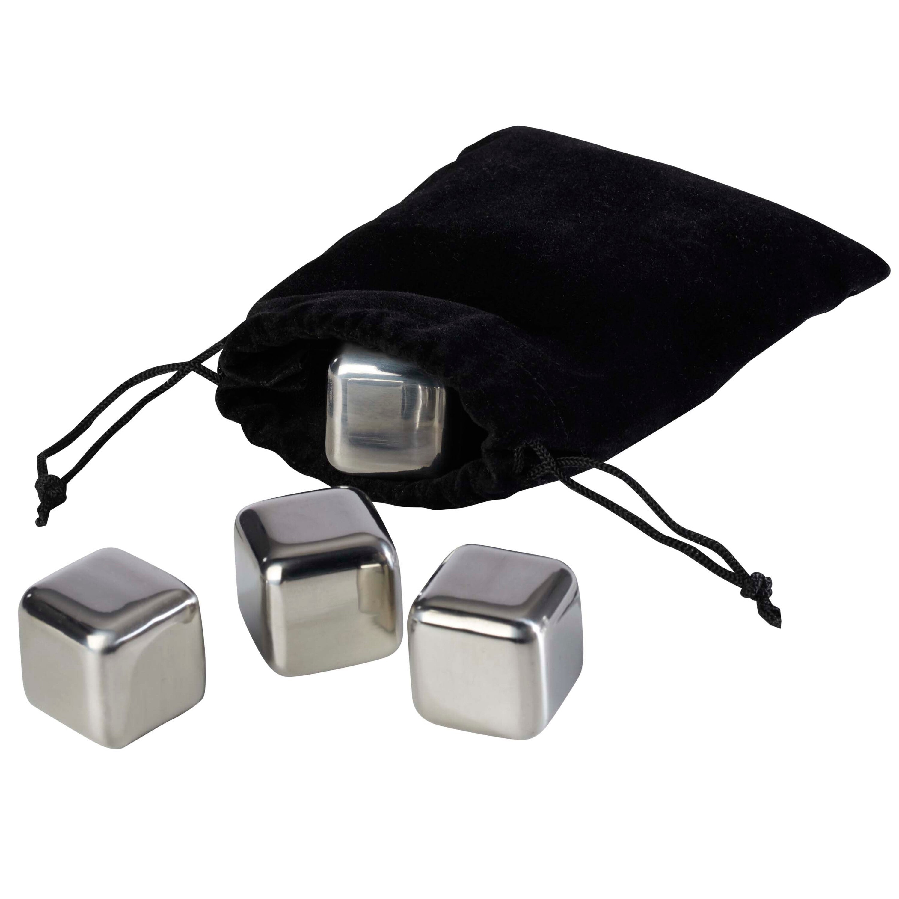4 Reusable Stainless Steel Ice Cube Set