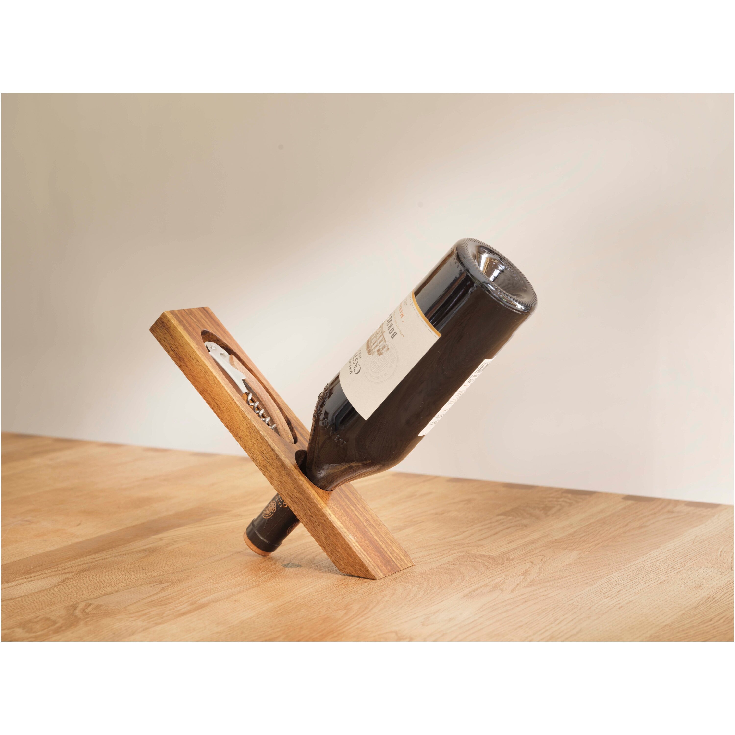 Acacia Wood Wine Holder and Multi Tool Set