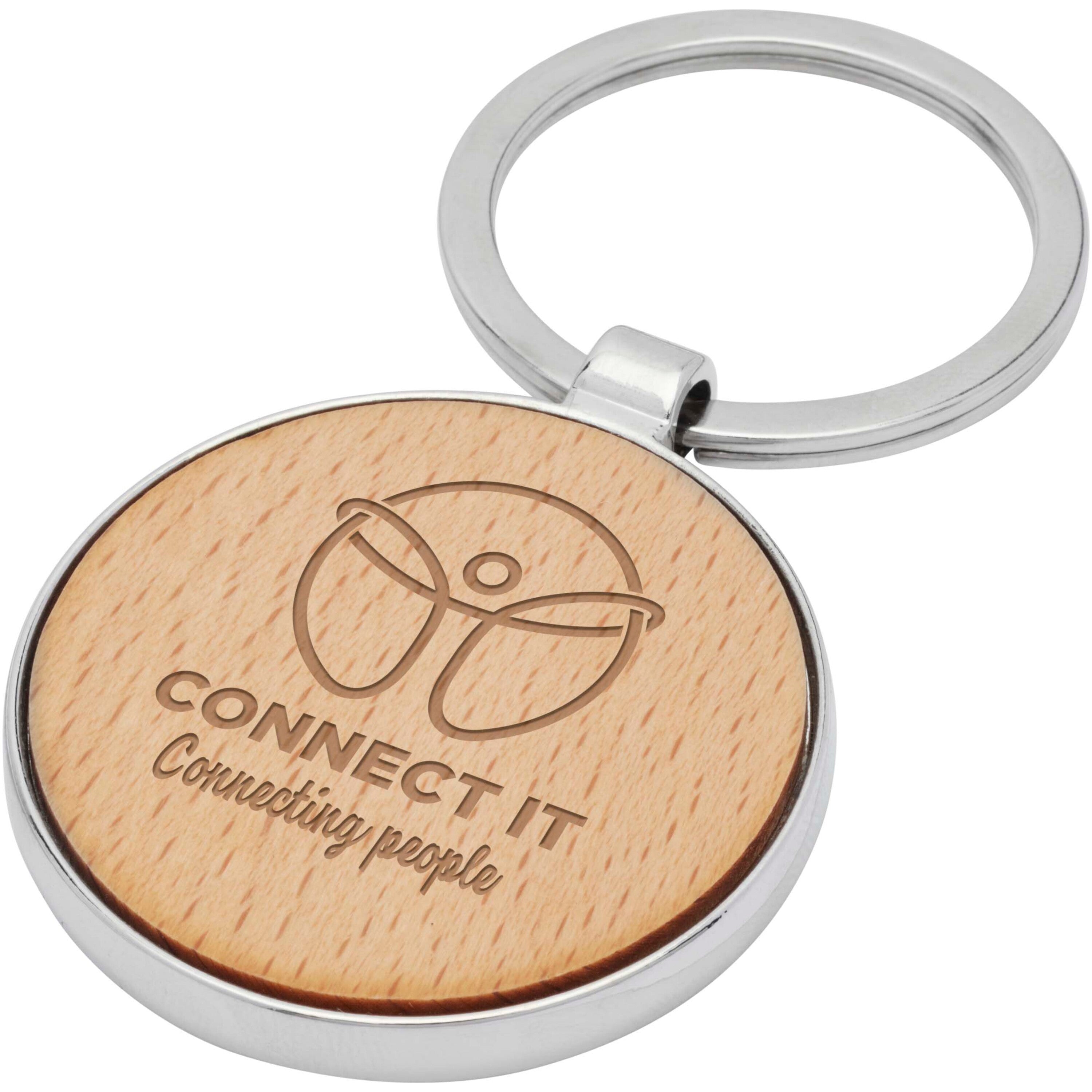 Moreno Beech Wood Round Keyring