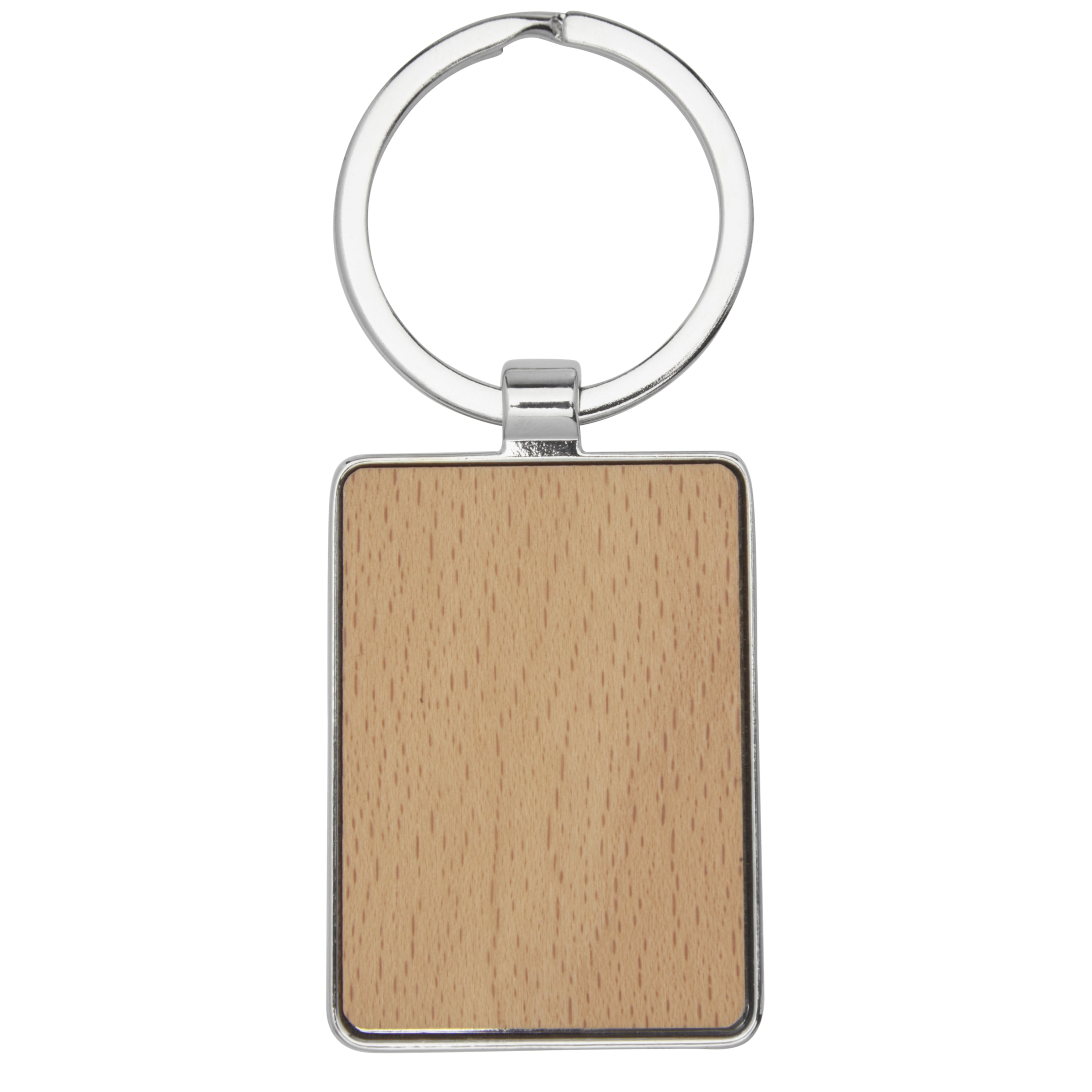 Mauro Beech Wood Rectangular Keyring