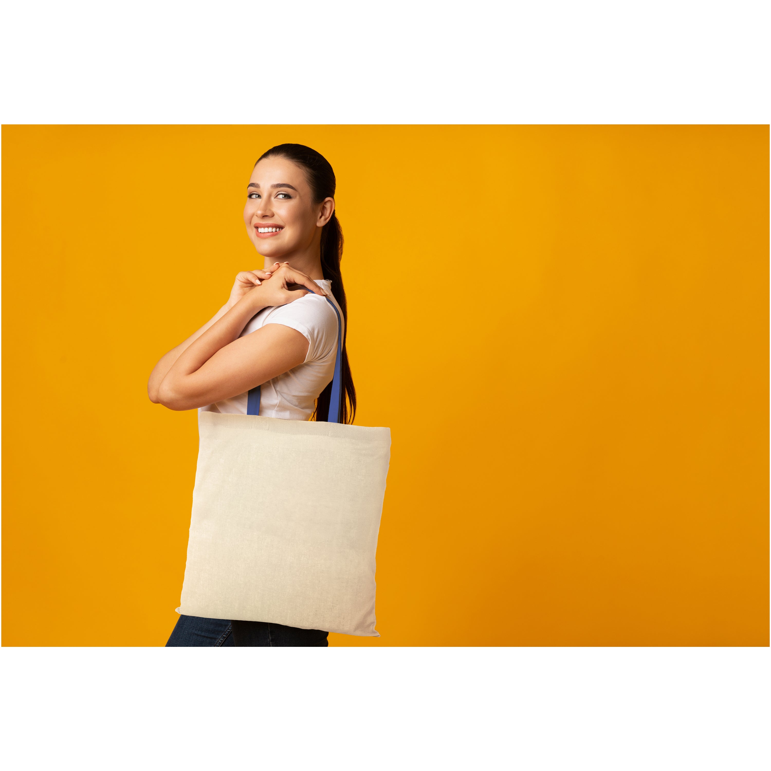Nevada Cotton Tote with Coloured Handles