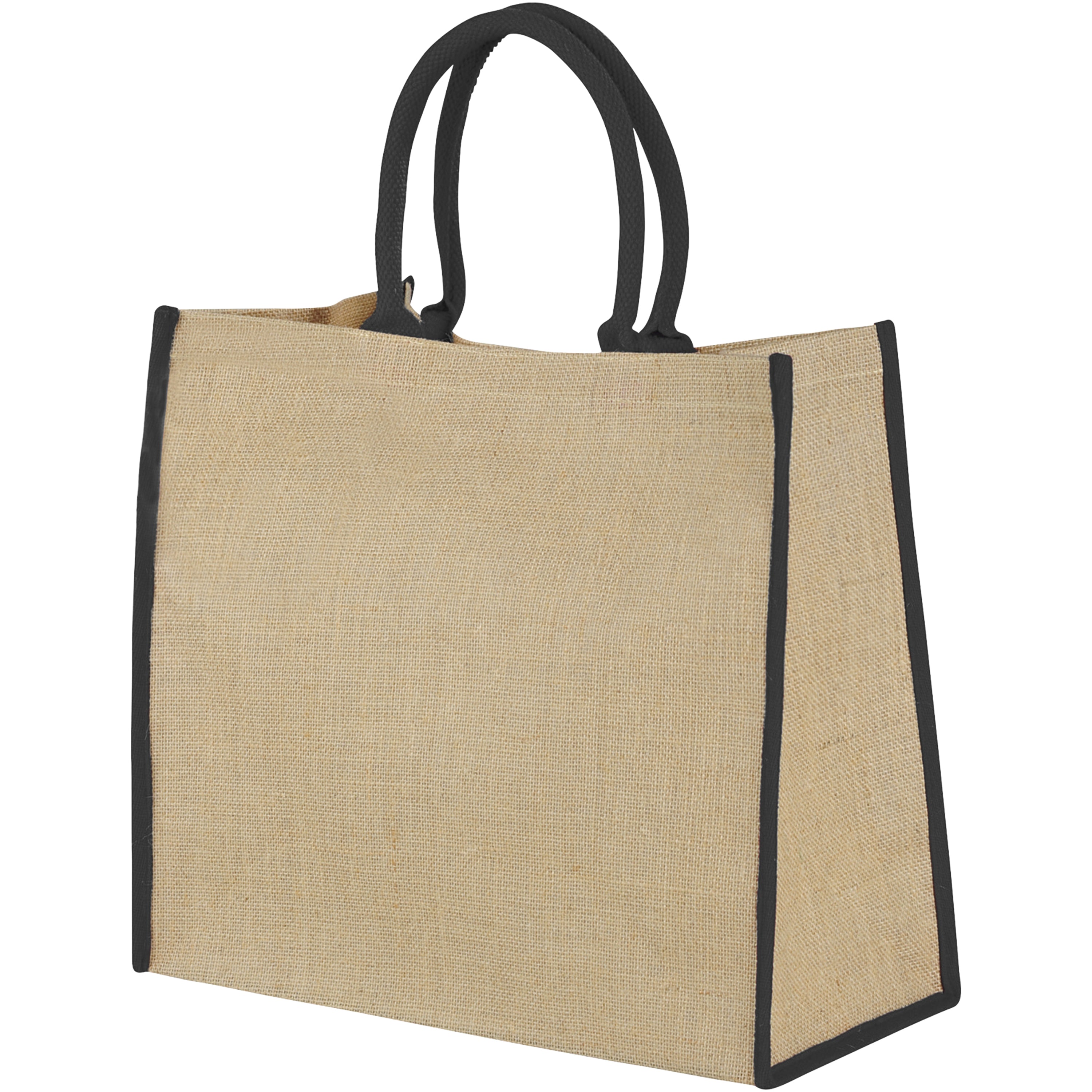 Coloured Edge Jute Tote Bag