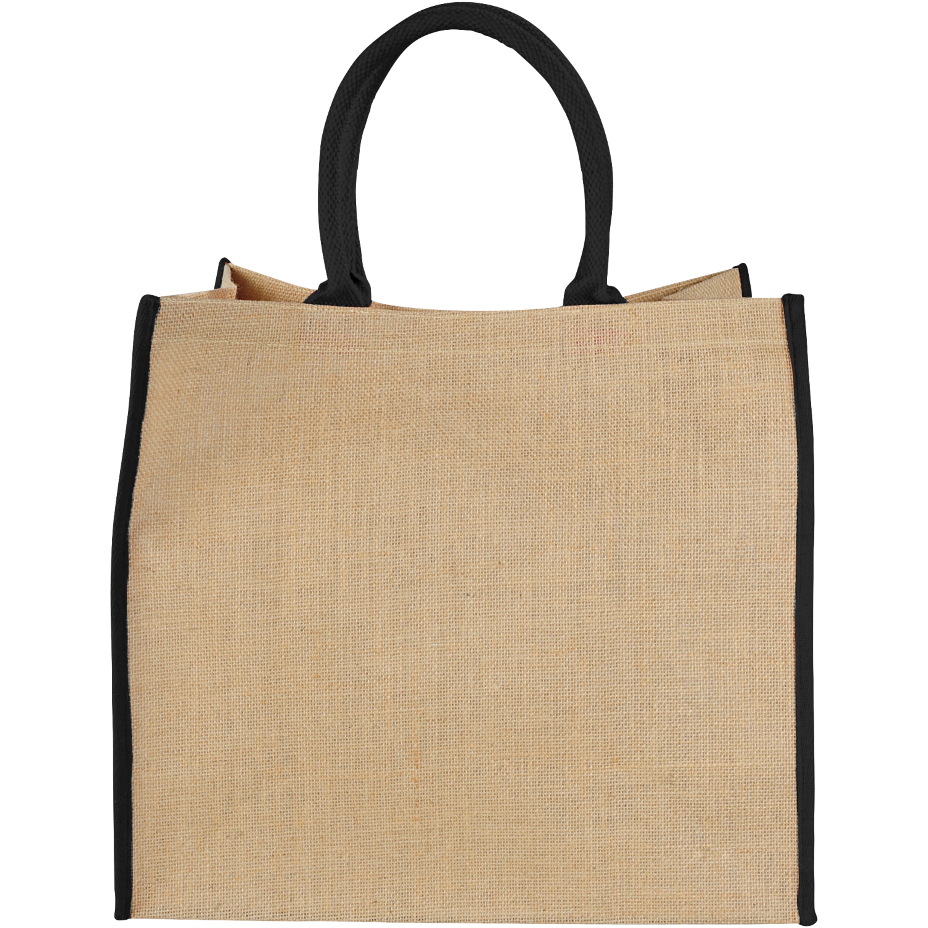 Coloured Edge Jute Tote Bag