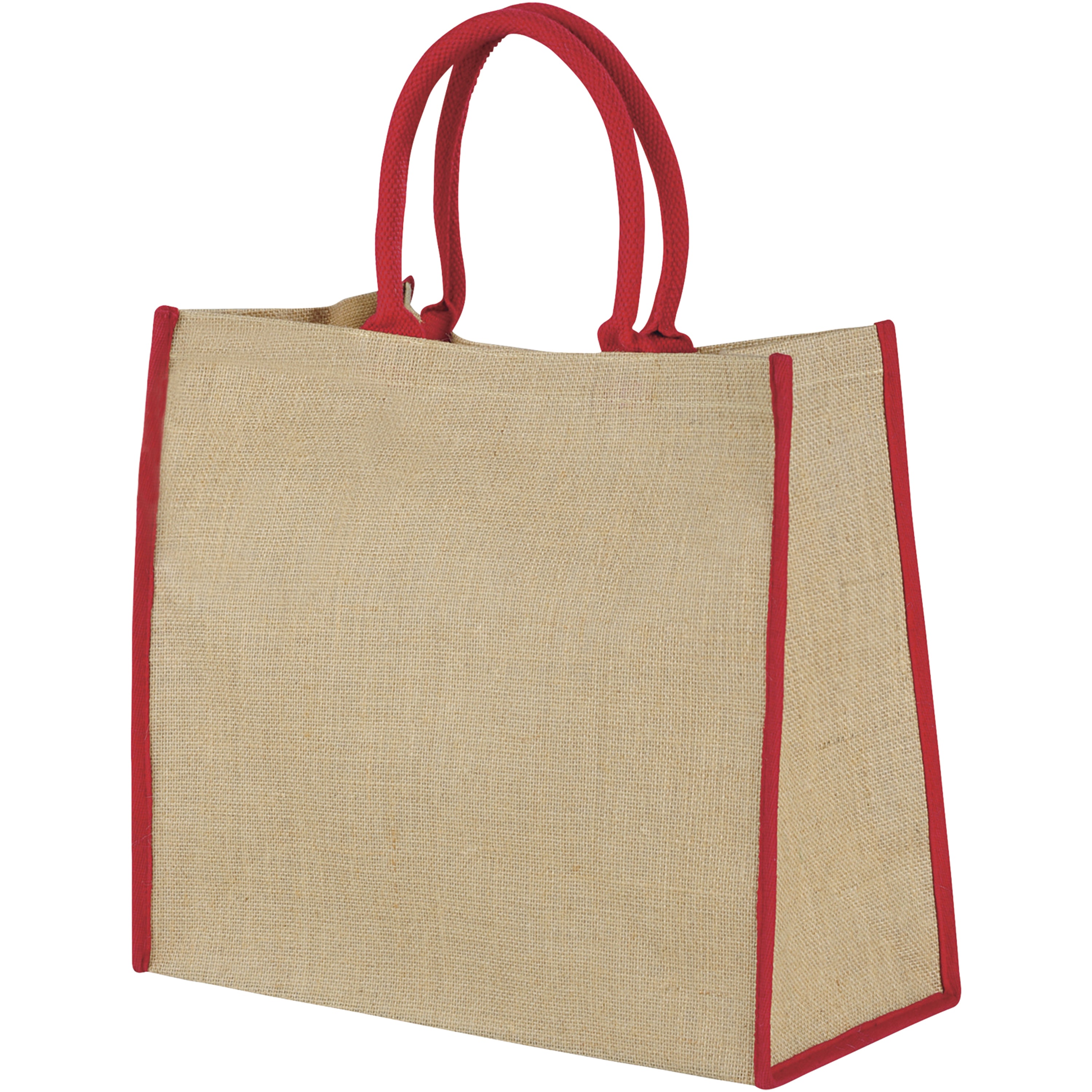 Coloured Edge Jute Tote Bag