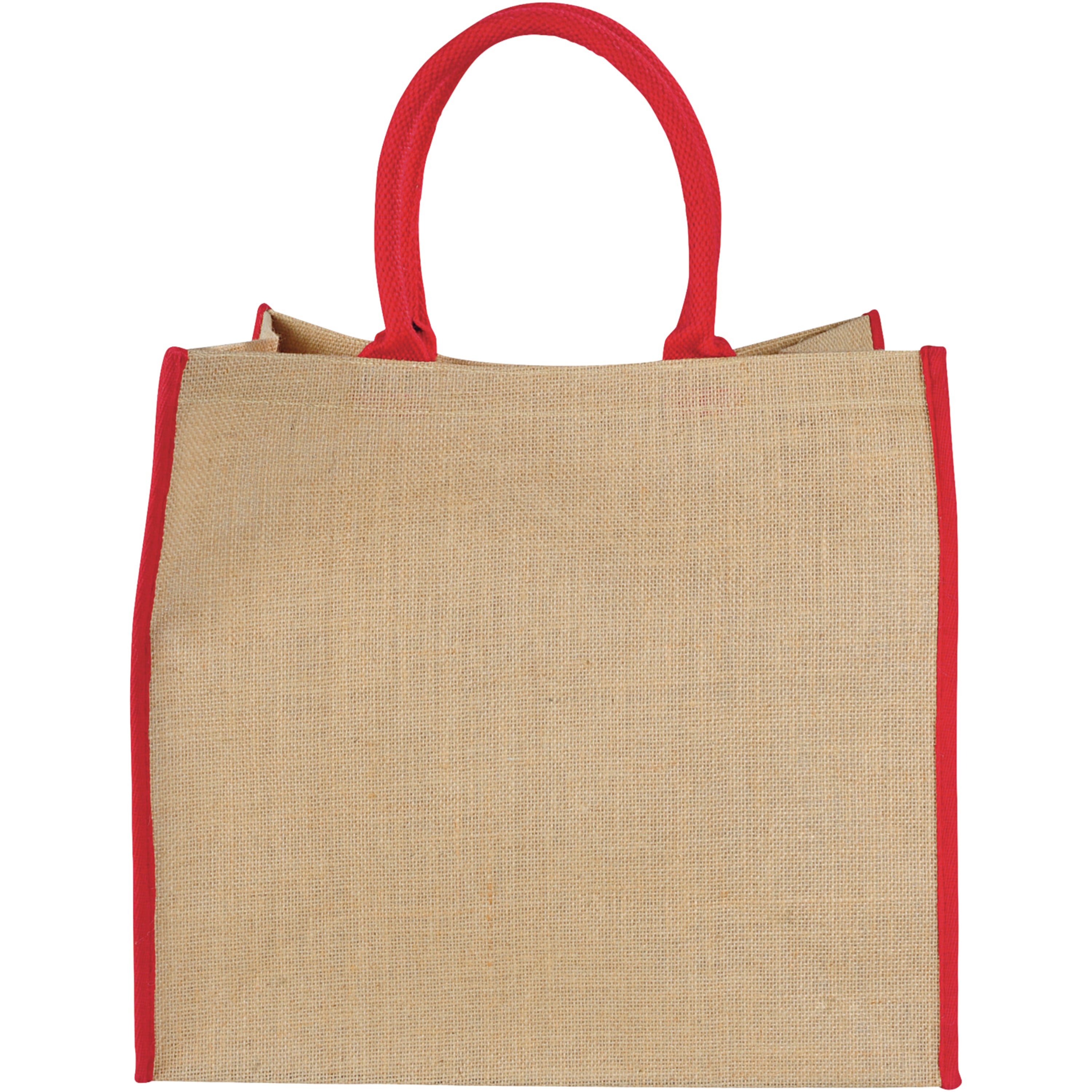 Coloured Edge Jute Tote Bag