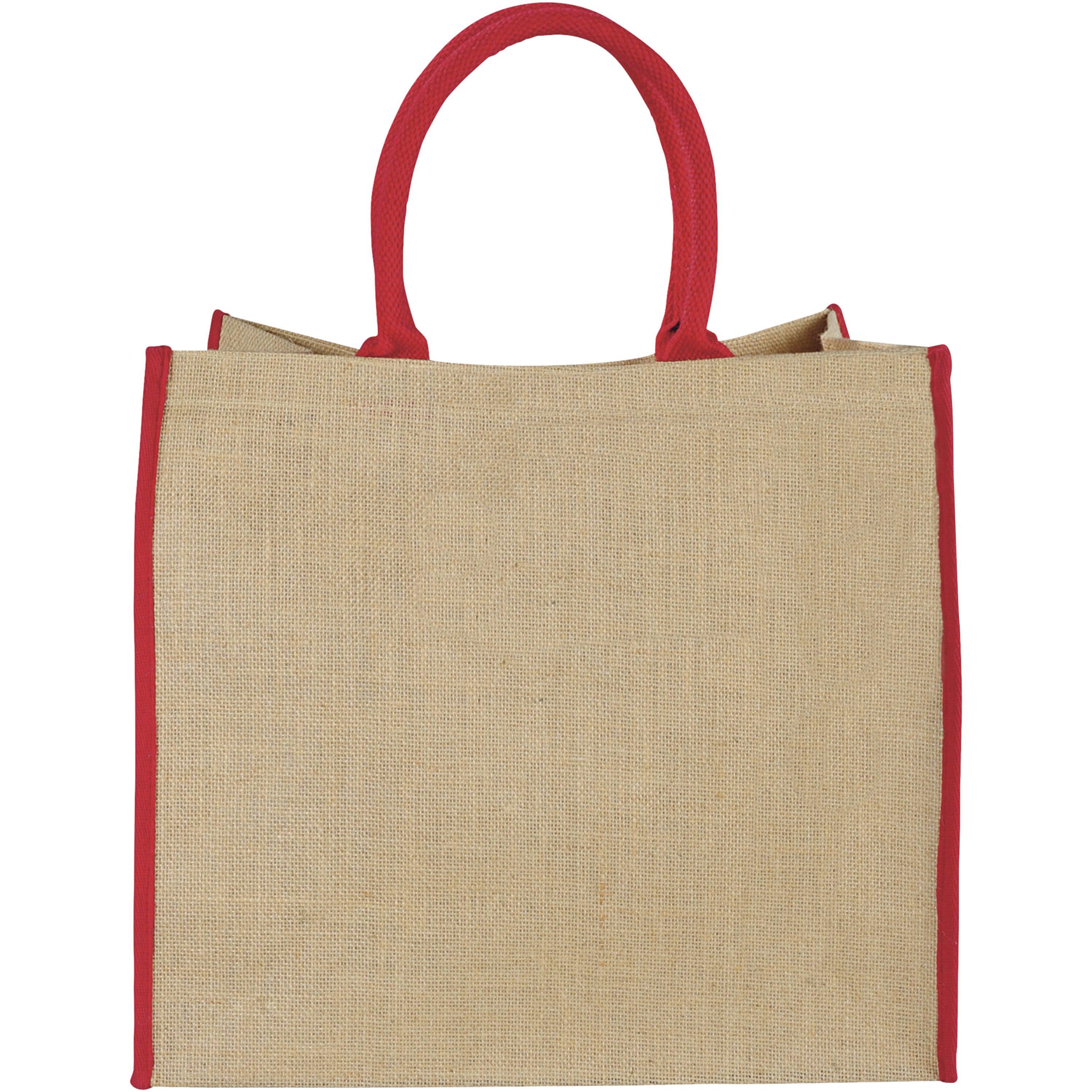 Coloured Edge Jute Tote Bag