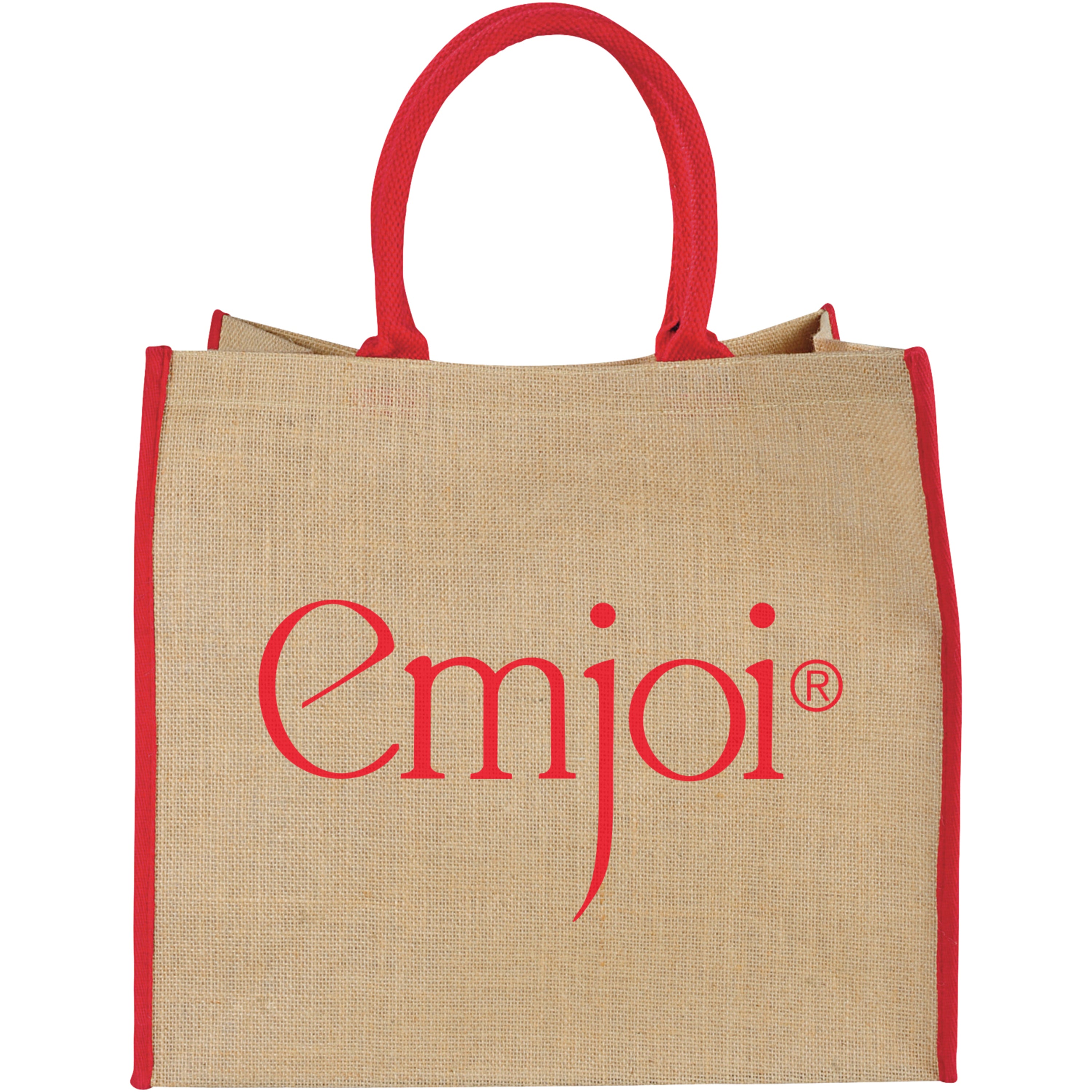 Coloured Edge Jute Tote Bag