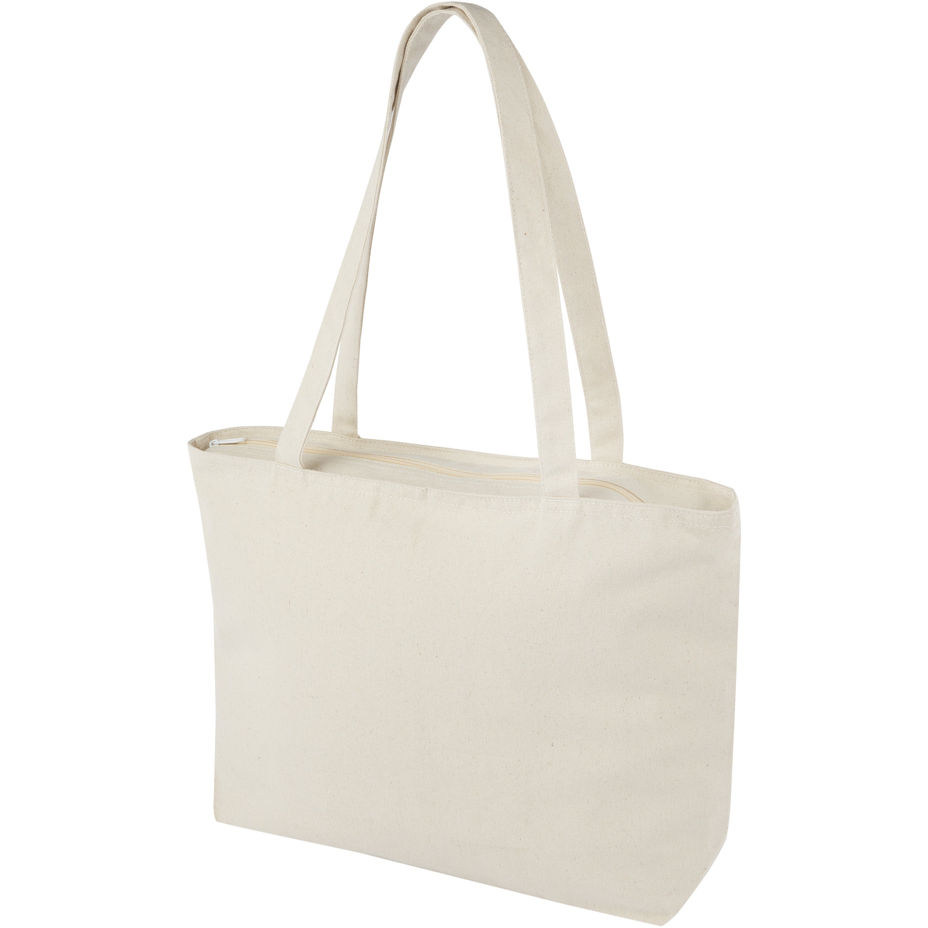 Zippered Cotton Tote Bag