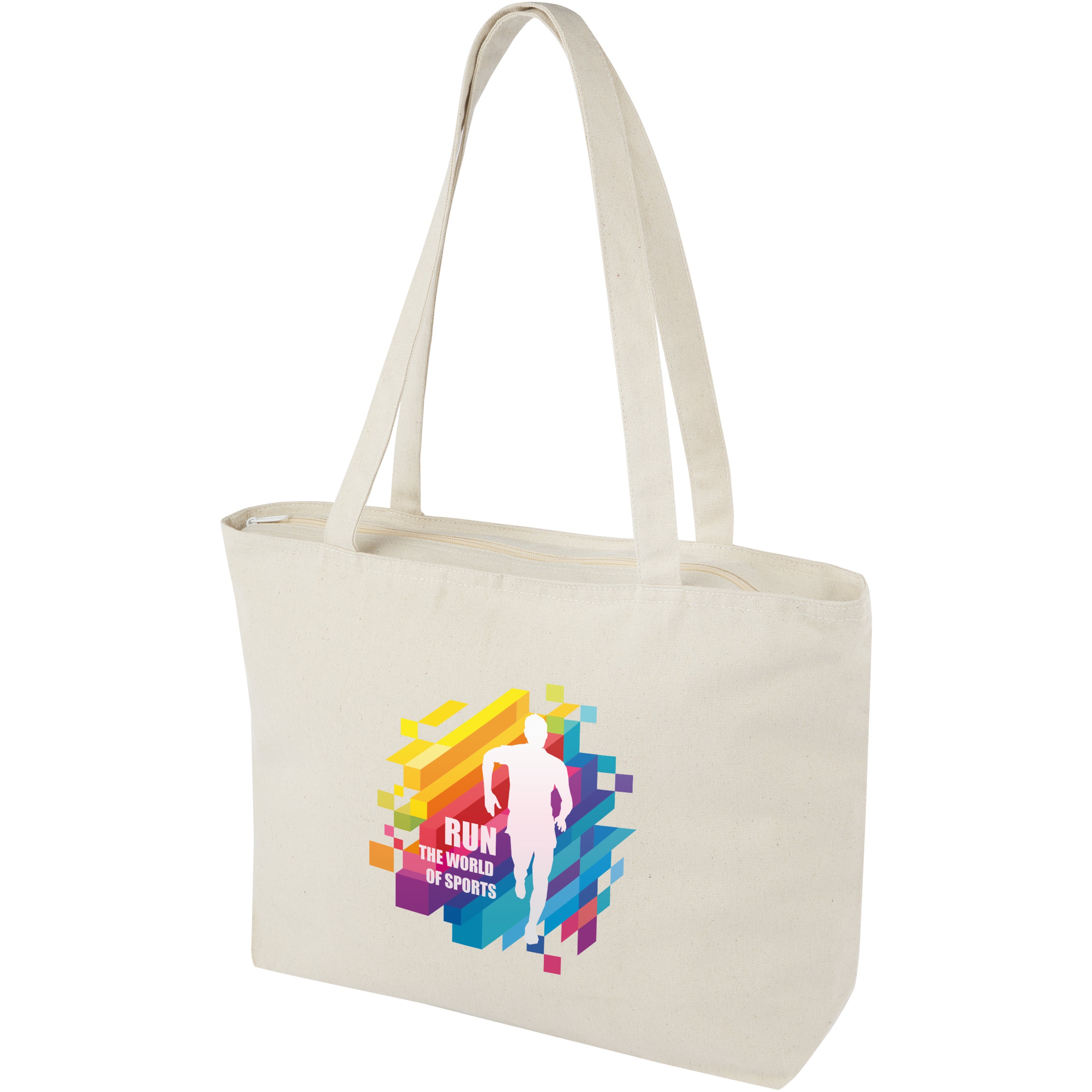 Zippered Cotton Tote Bag