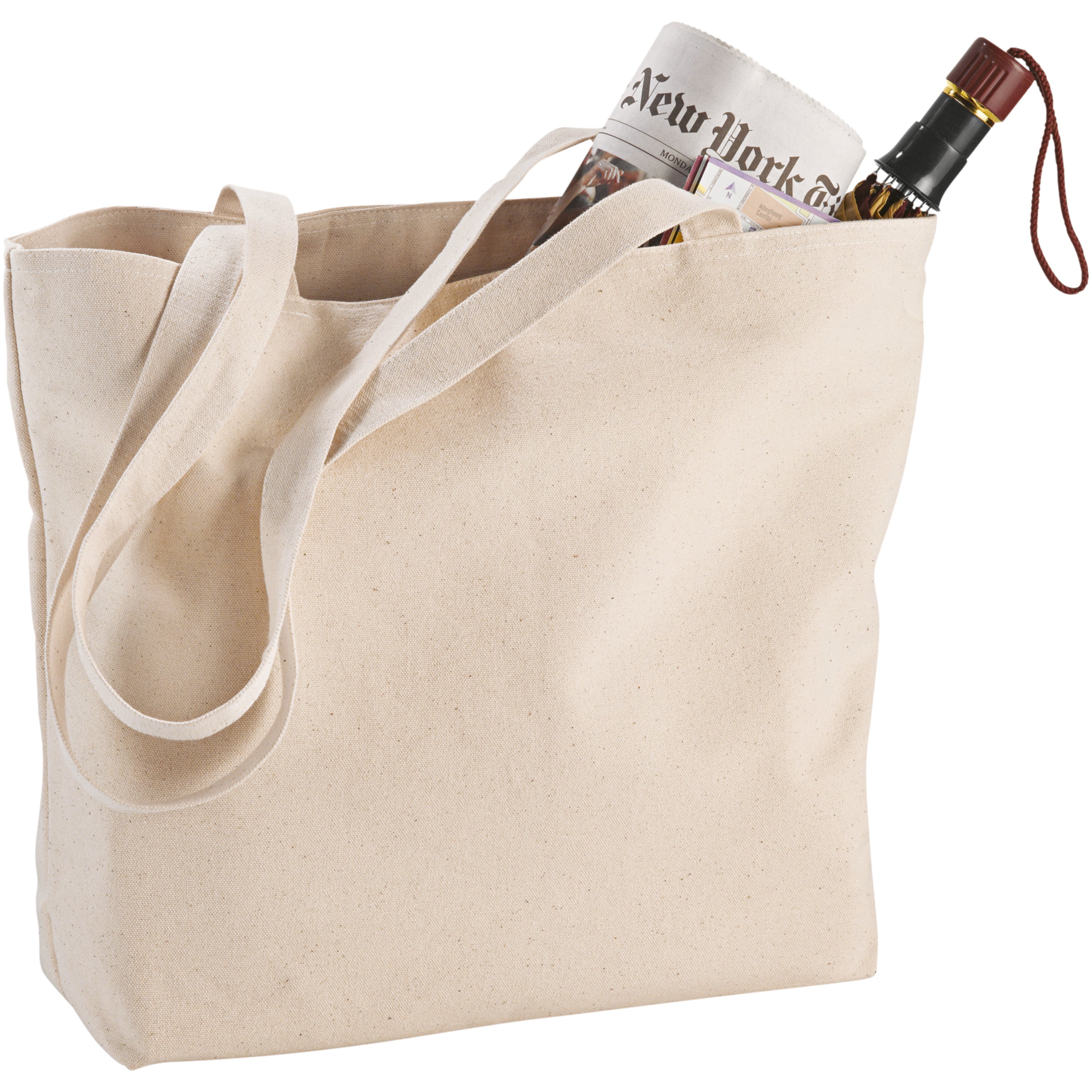 Zippered Cotton Tote Bag