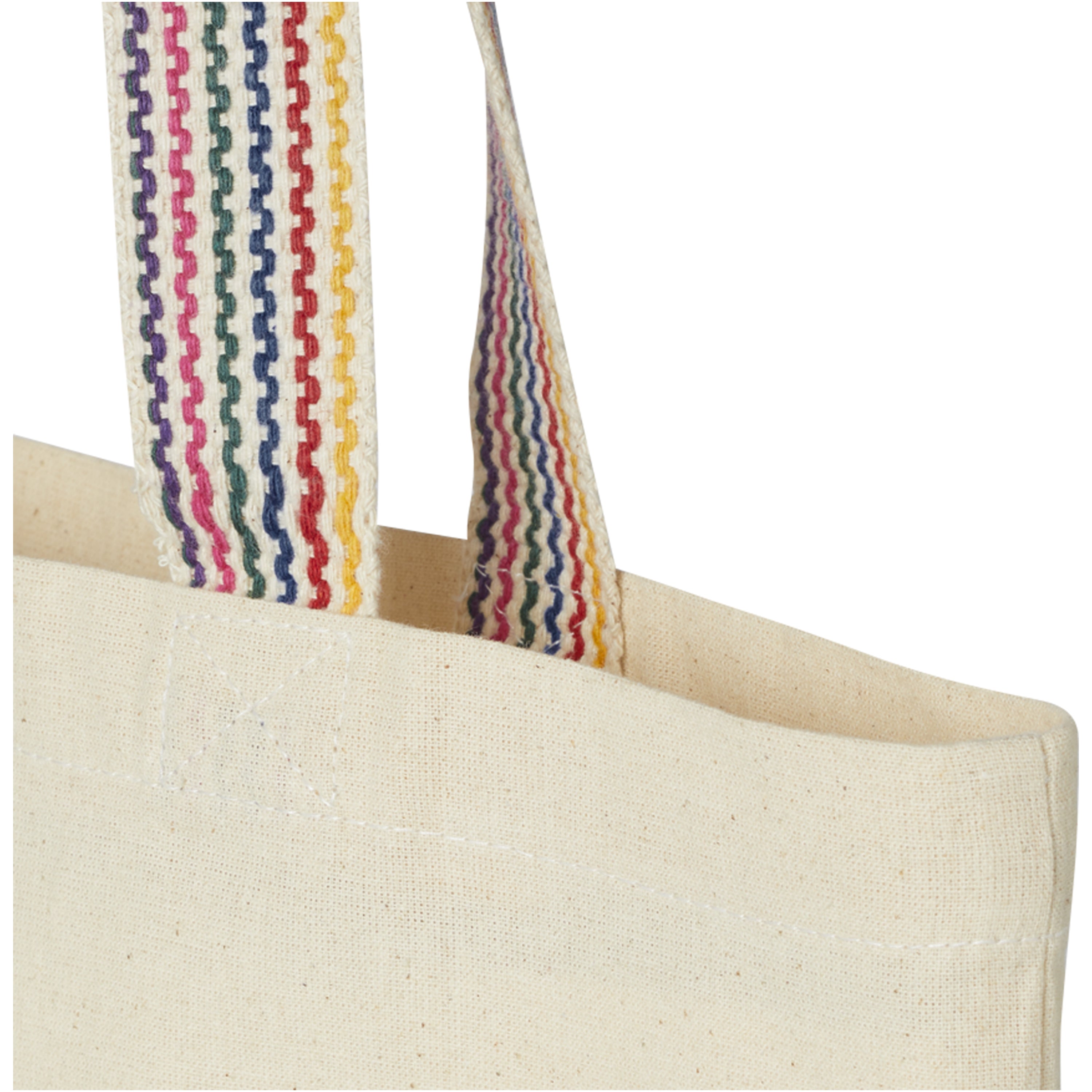 Rainbow Handle Recycled Cotton Tote Bag