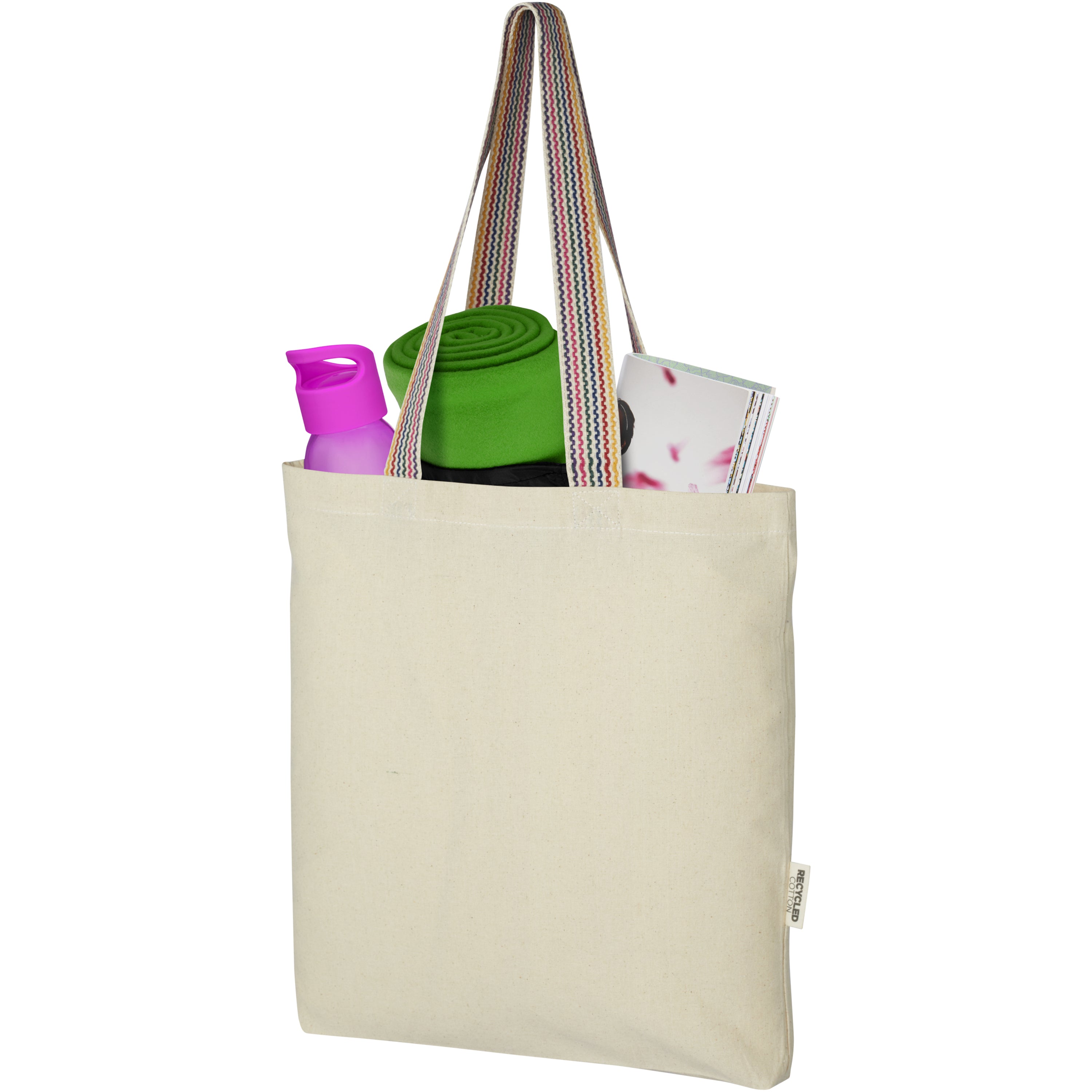 Rainbow Handle Recycled Cotton Tote Bag