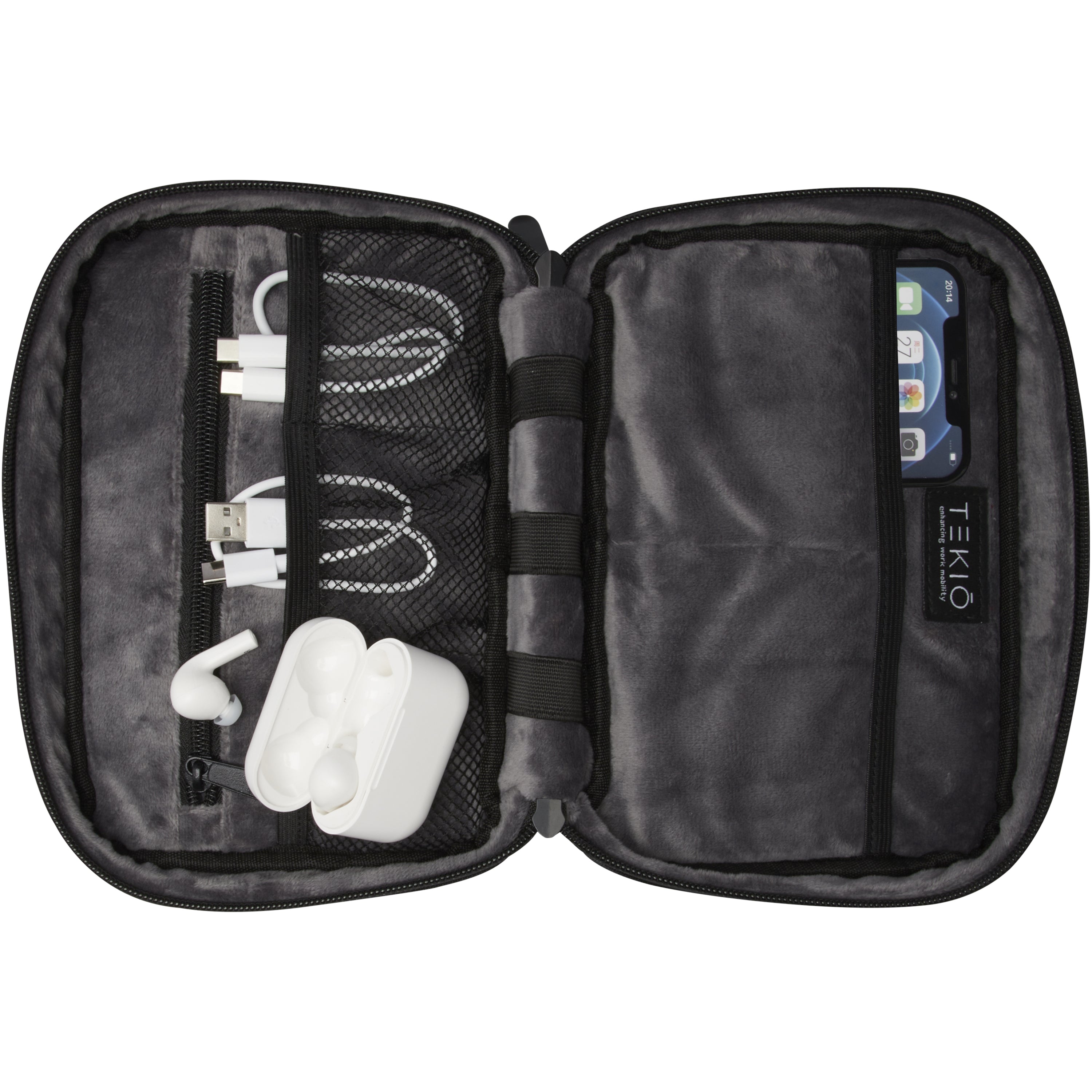 Rise Recycled Polyester Tech Organiser Pouch