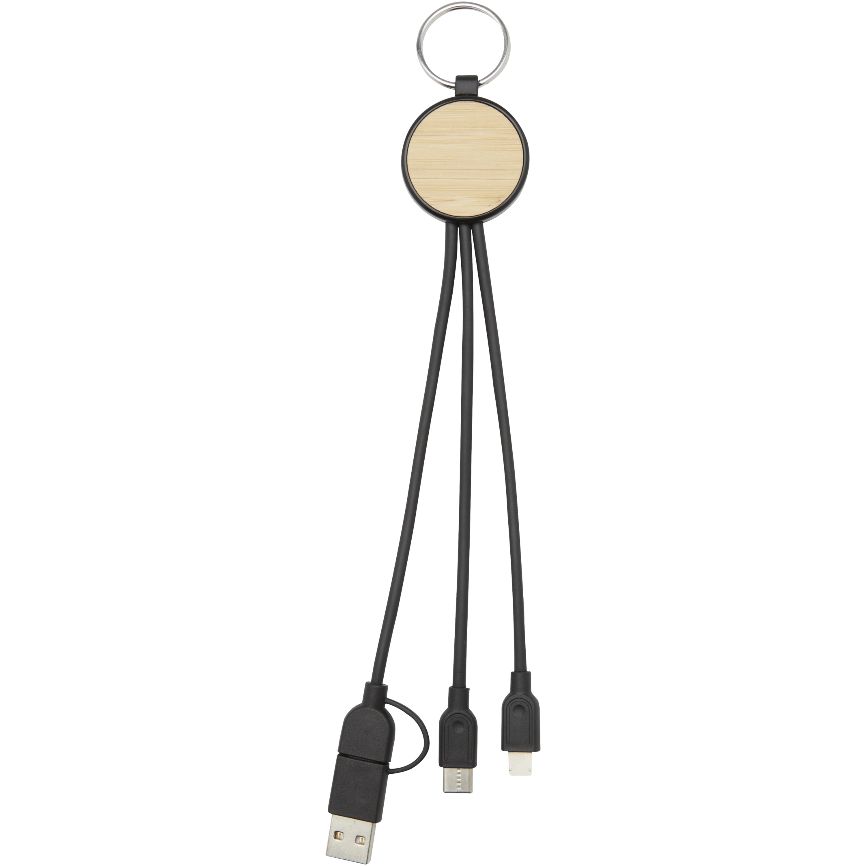 Tecta 6-in-1 Bamboo Charging Cable Keyring