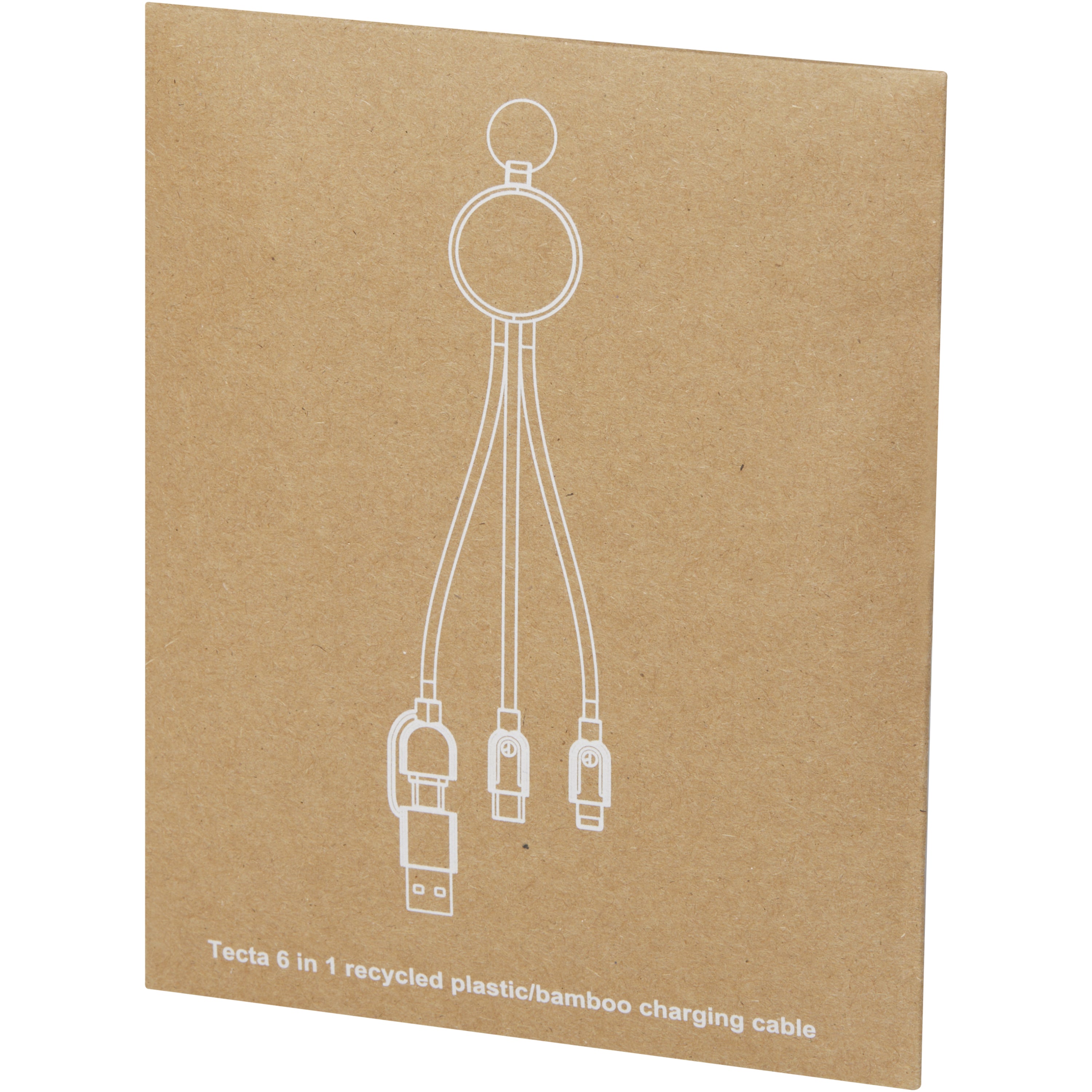 Tecta 6-in-1 Bamboo Charging Cable Keyring