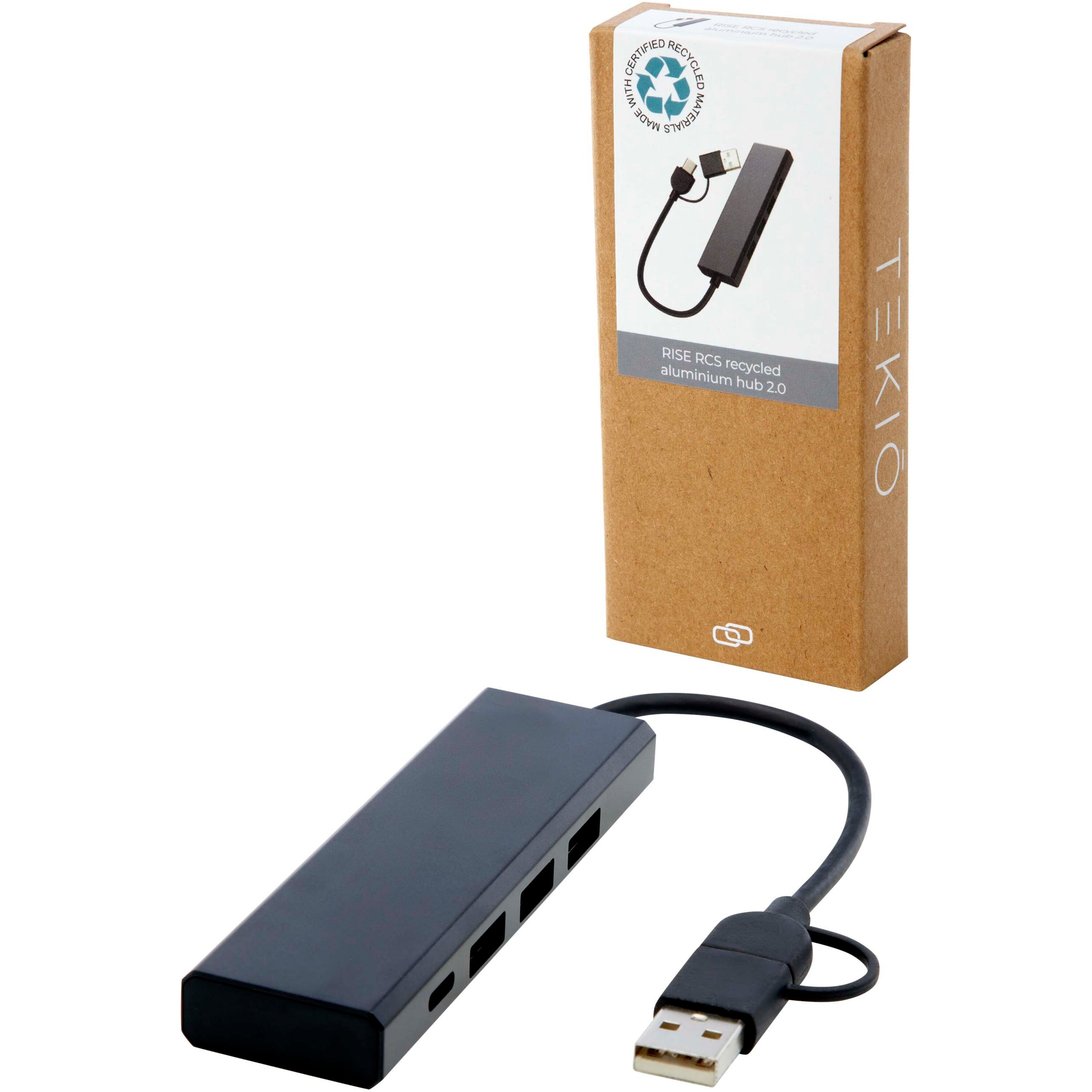 Rise Recycled Aluminium USB 2.0 Hub