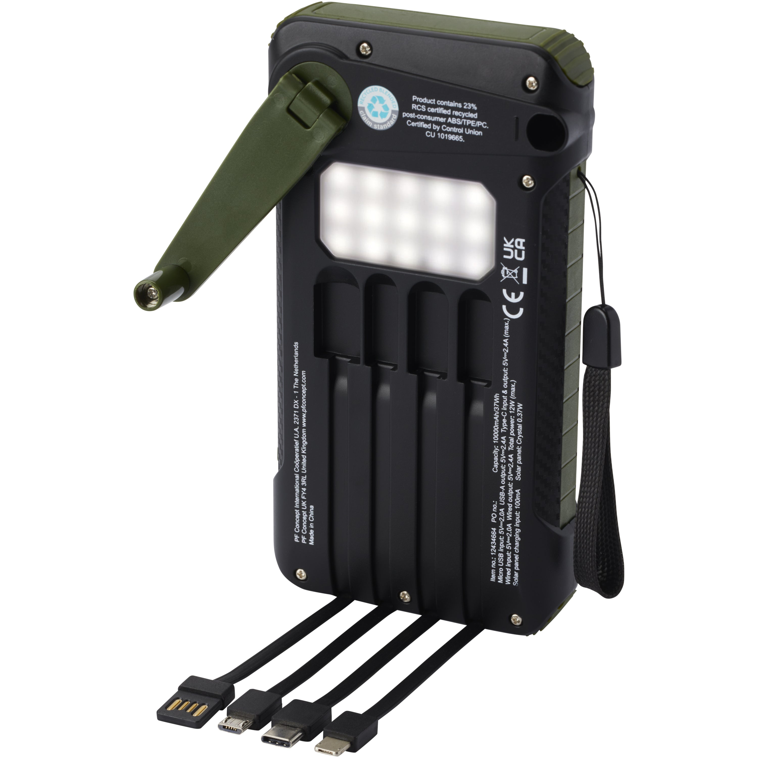 Soldy Recycled Plastic Solar Dynamo Powerbank