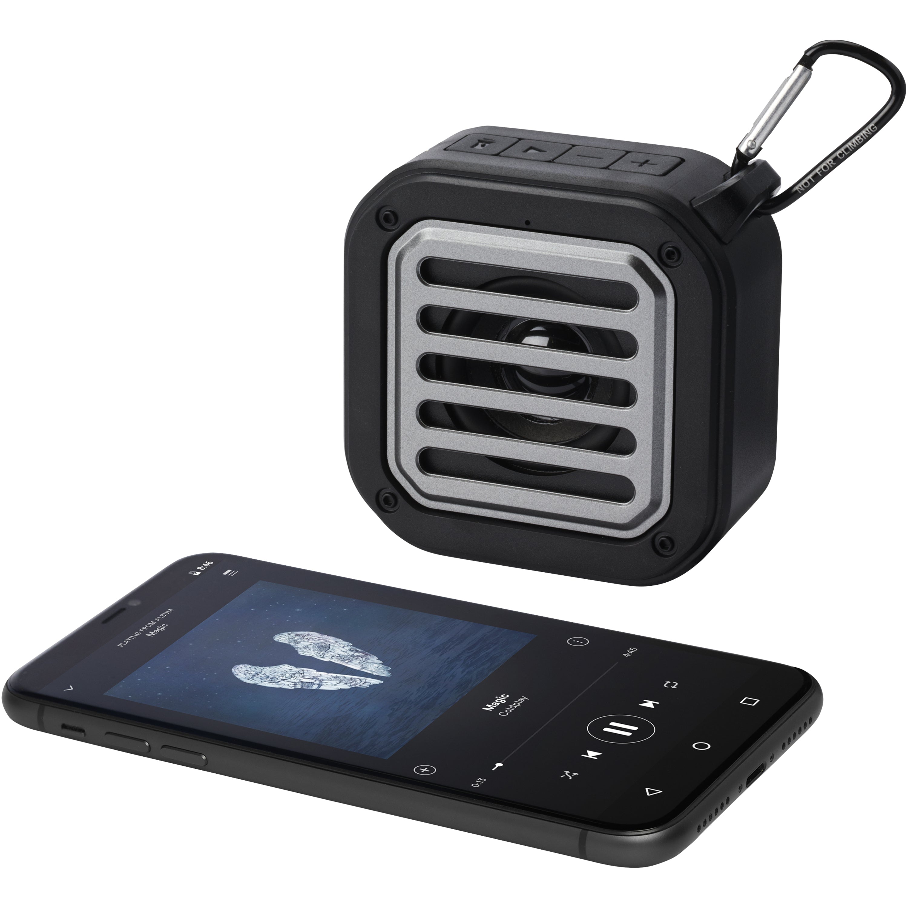 Solo Recycled Plastic Solar Wireless Speaker with Carabiner