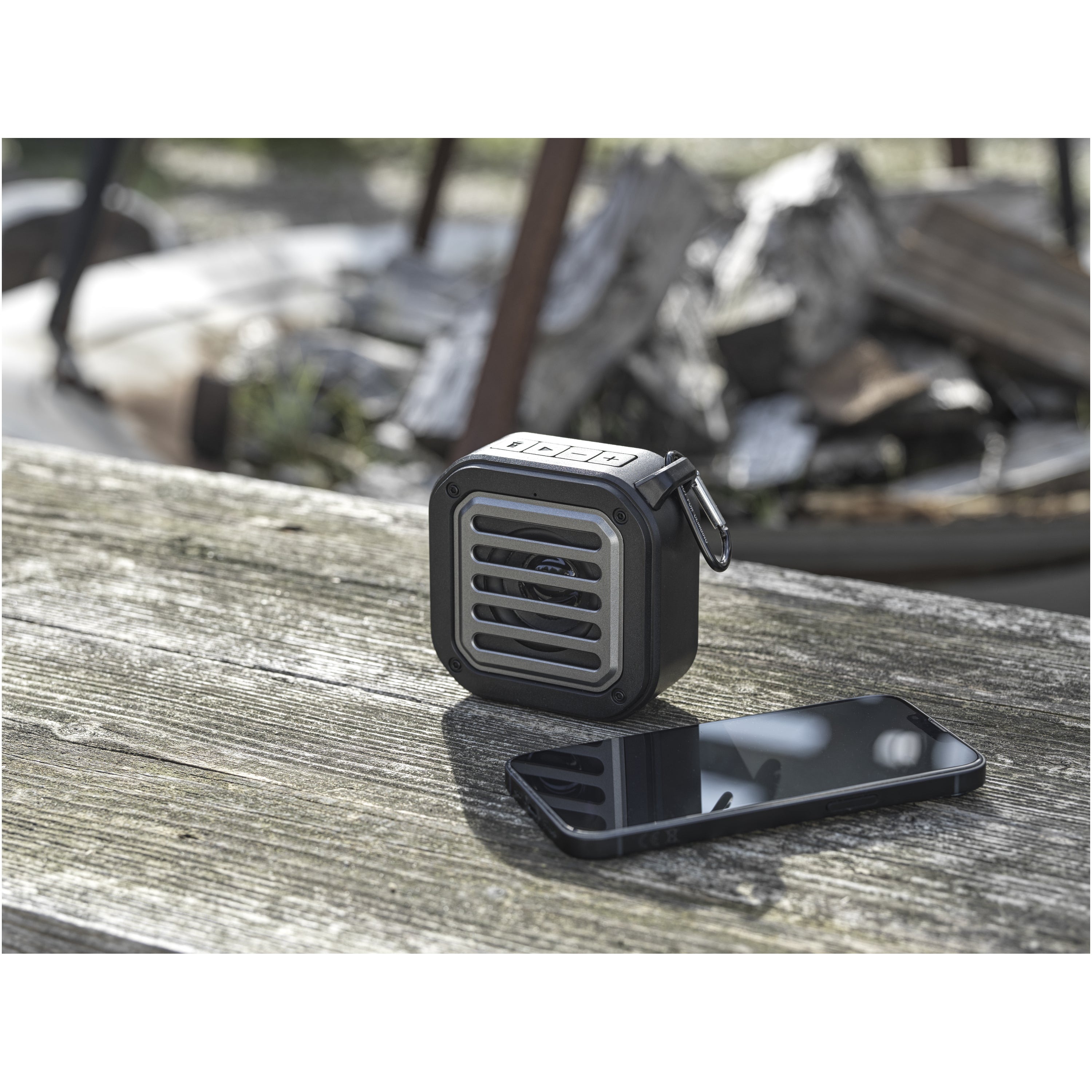 Solo Recycled Plastic Solar Wireless Speaker with Carabiner