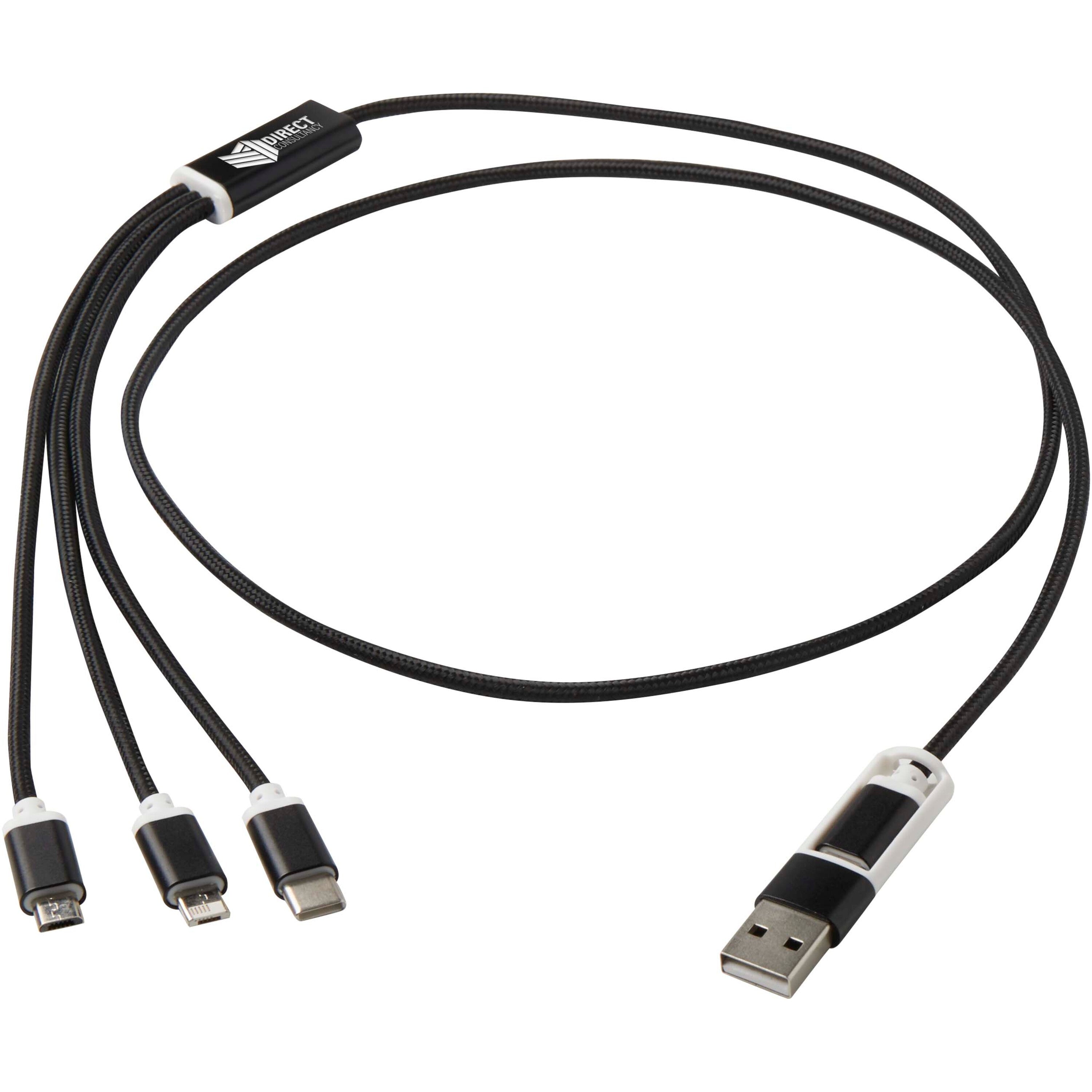 Versatile 5-1 Recycled Aluminium Charging Cable
