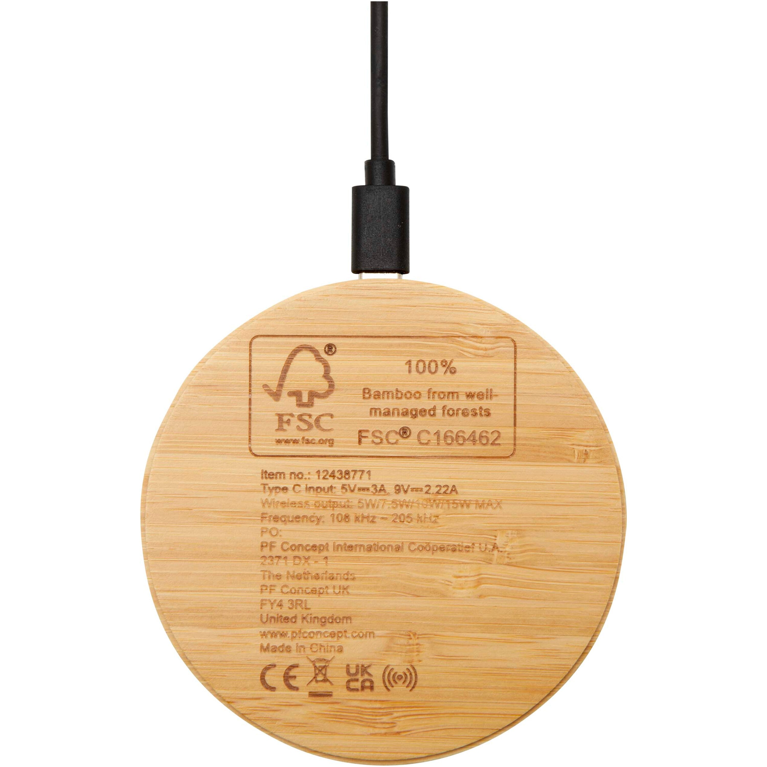 Essence 15W Bamboo Wireless Charging Pad