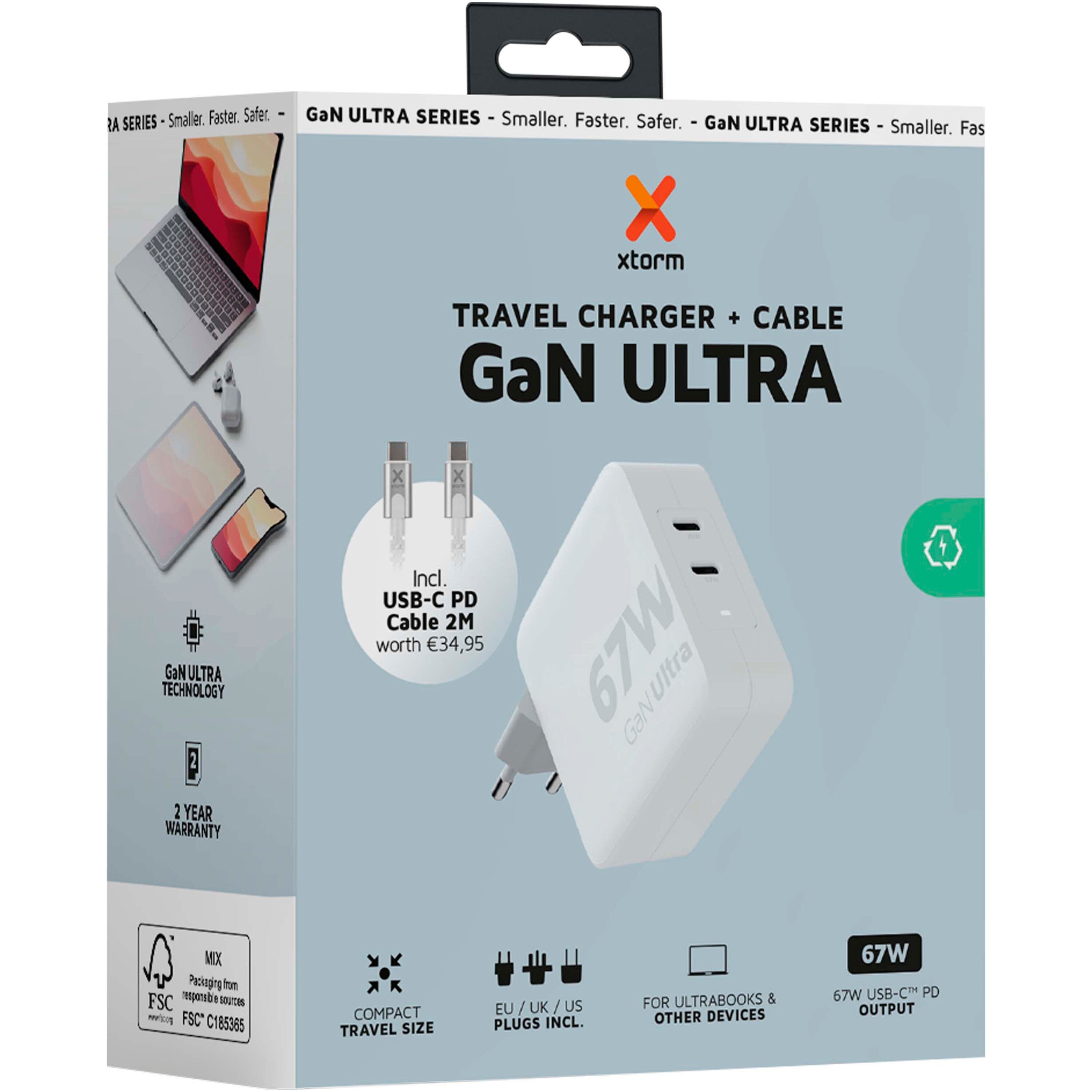 Xtorm Ultra Travel Charger with USB-C PD Cable