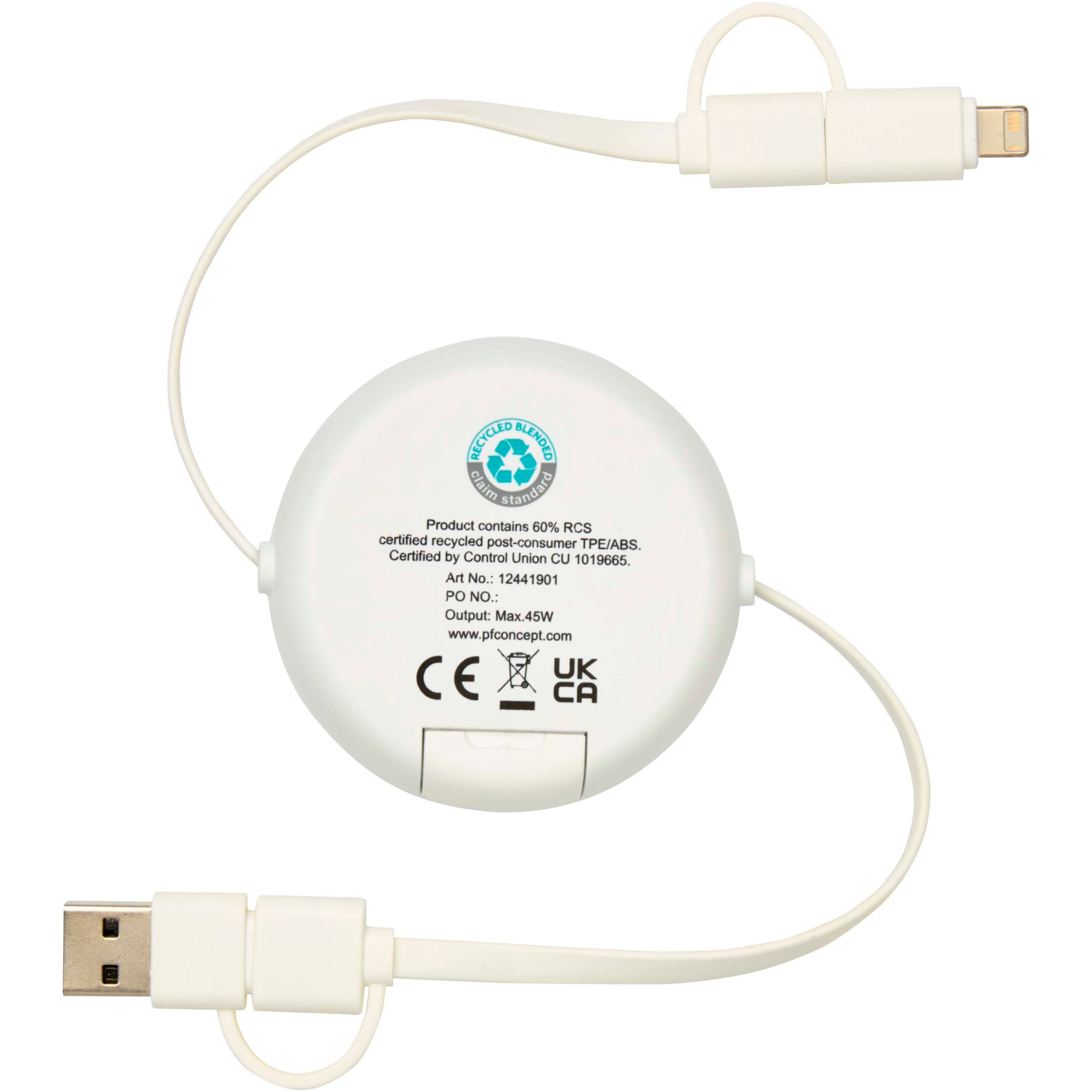 5-in-1 Recycled Retractable Data Sync and Charging Cable