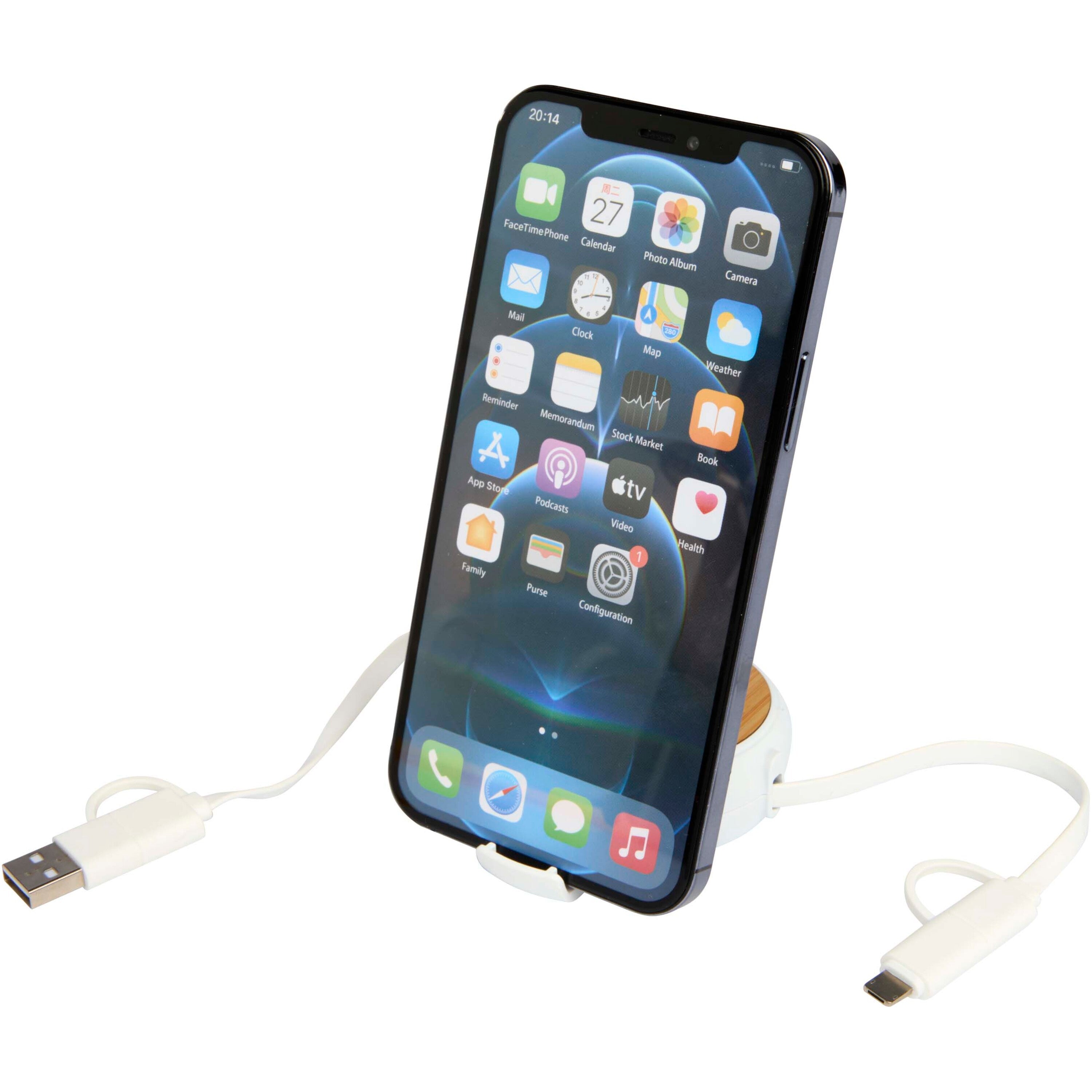 5-in-1 Recycled Retractable Data Sync and Charging Cable