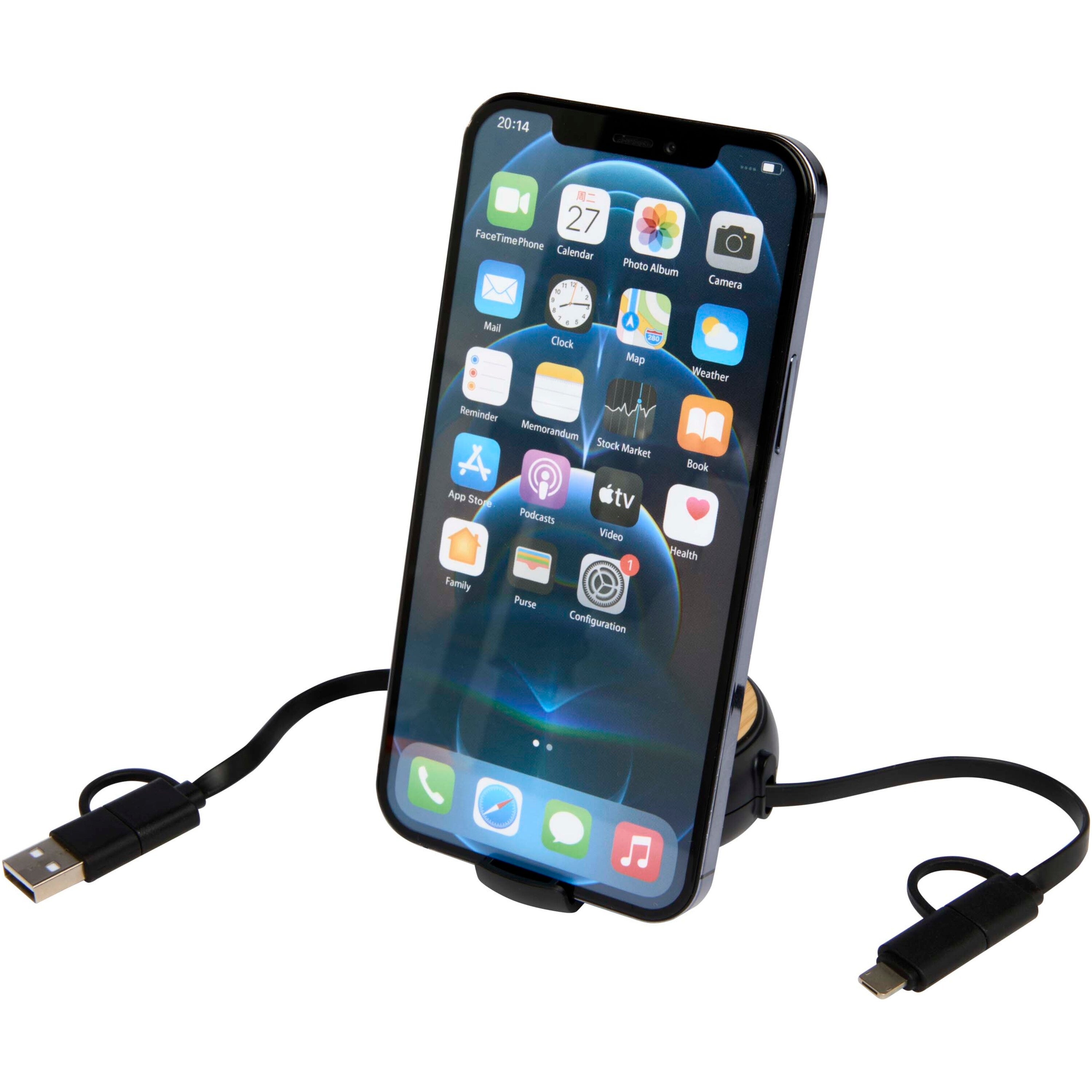 5-in-1 Recycled Retractable Data Sync and Charging Cable