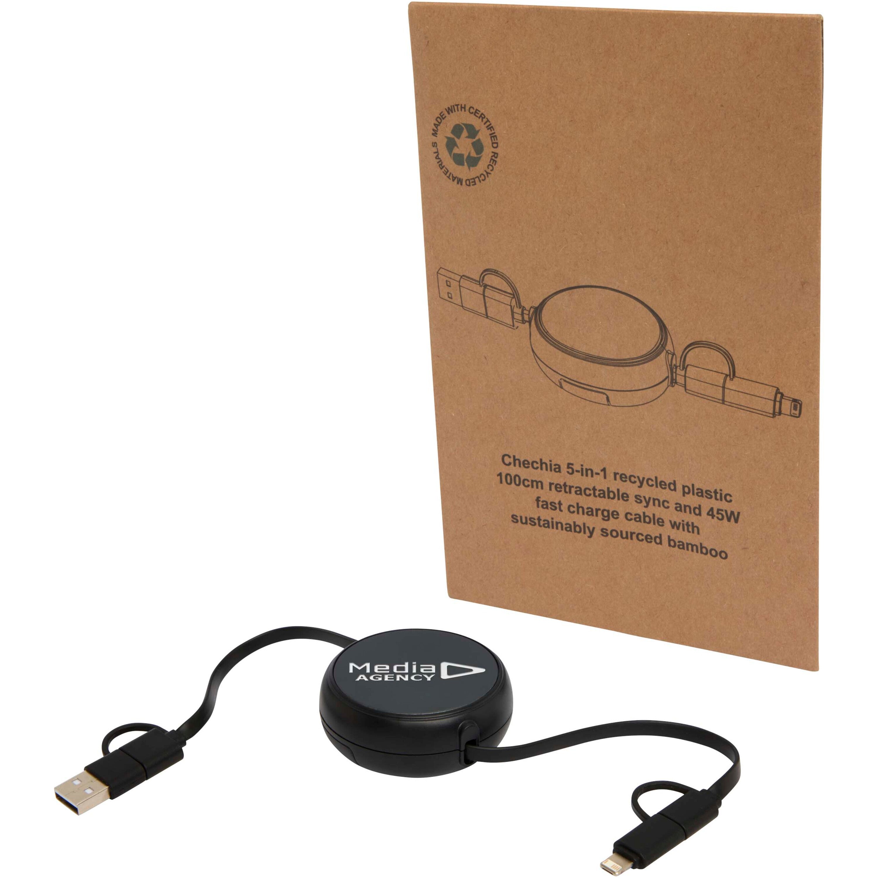 5-in-1 Retractable Data Sync and Fast Charge Cable