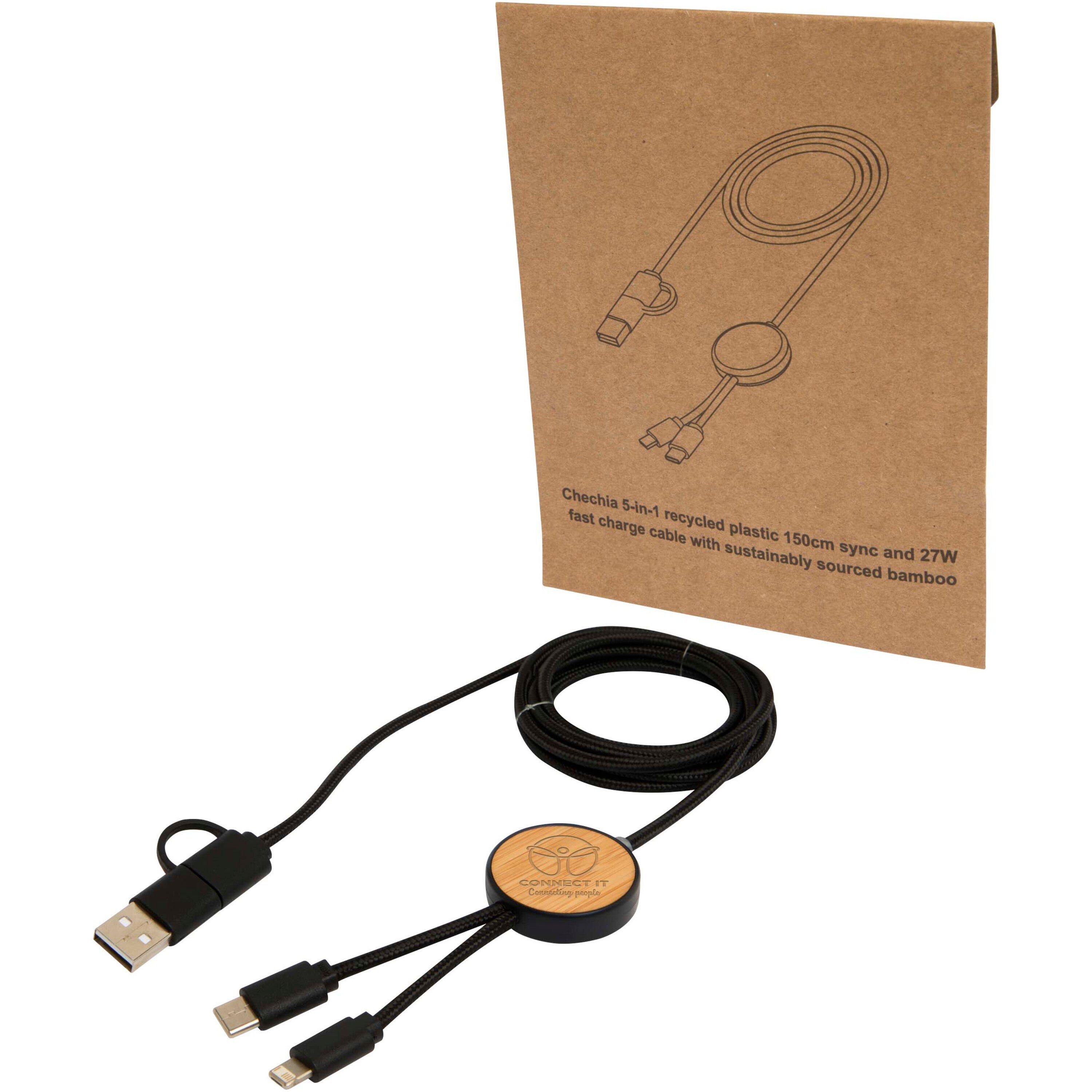 Bamboo and Recycled Data Sync and Fast Charge Cable
