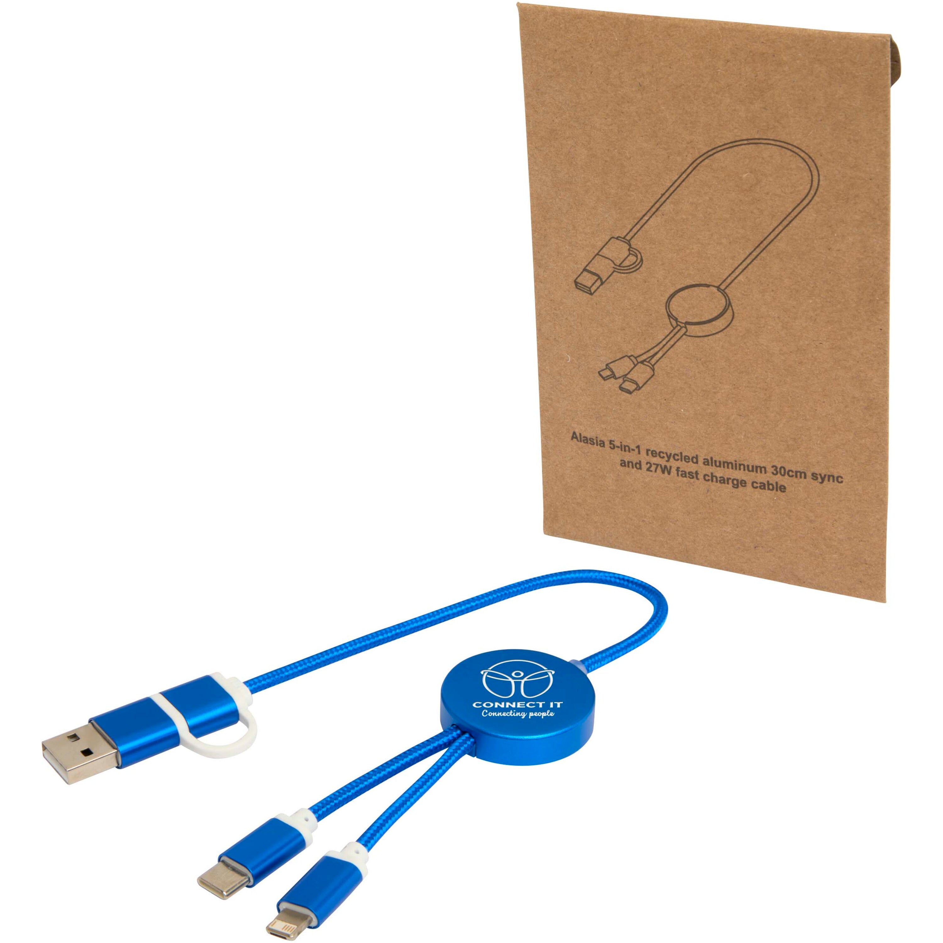Alasia 5-in-1 30cm Data Sync and 27W Fast Charge Cable