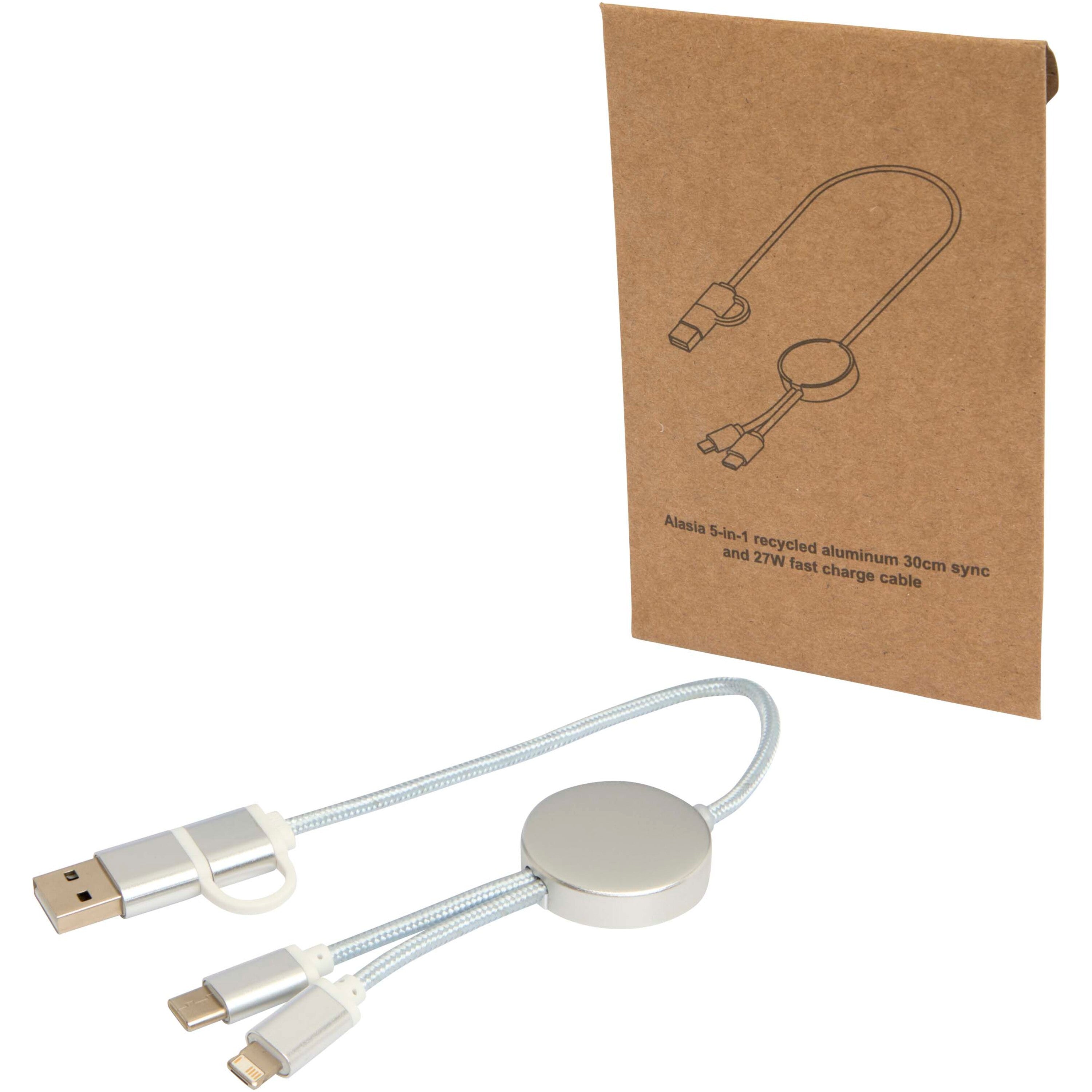 Alasia 5-in-1 30cm Data Sync and 27W Fast Charge Cable